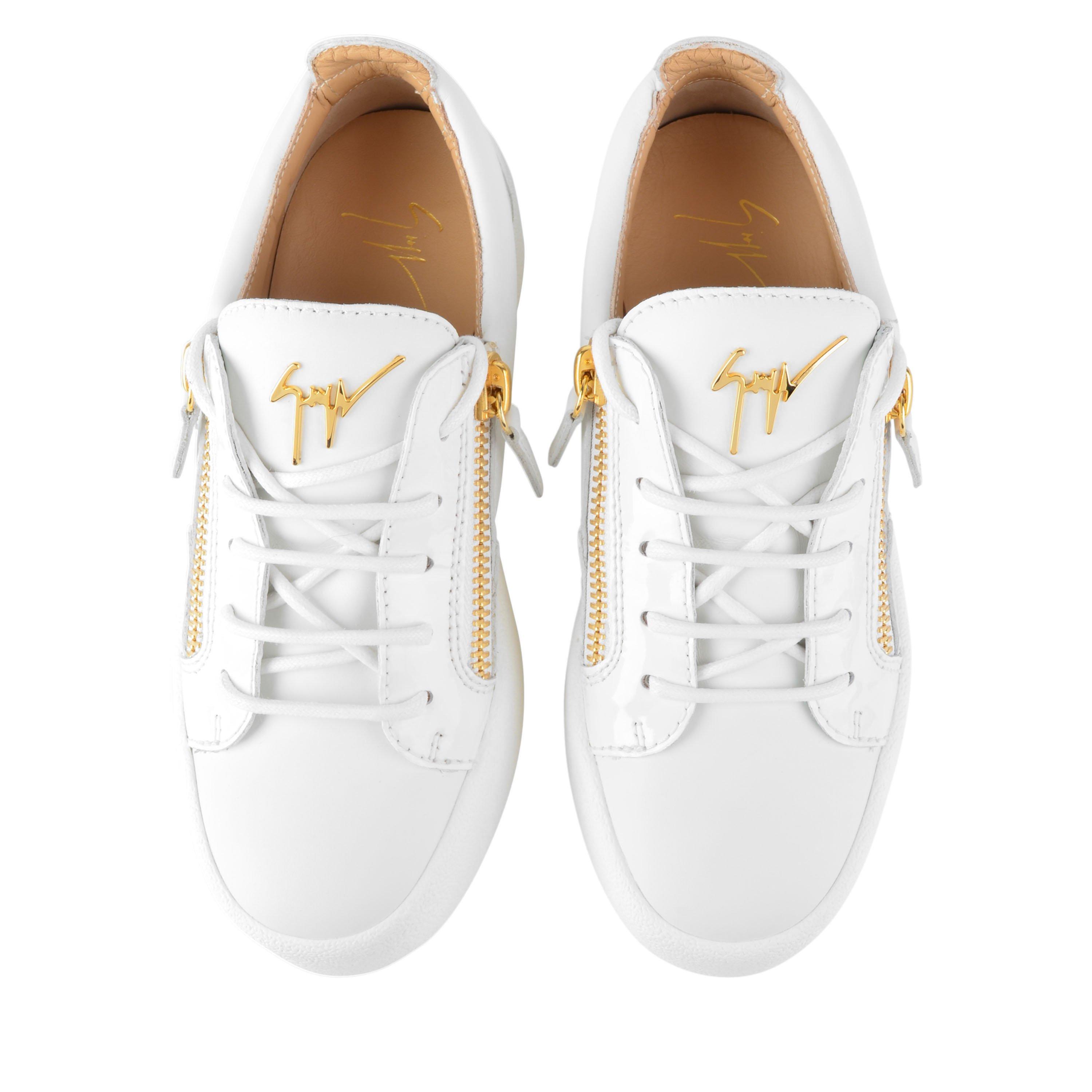 White 86088 - Giuseppe Zanotti - May Leather Low Top Trainers - 6
