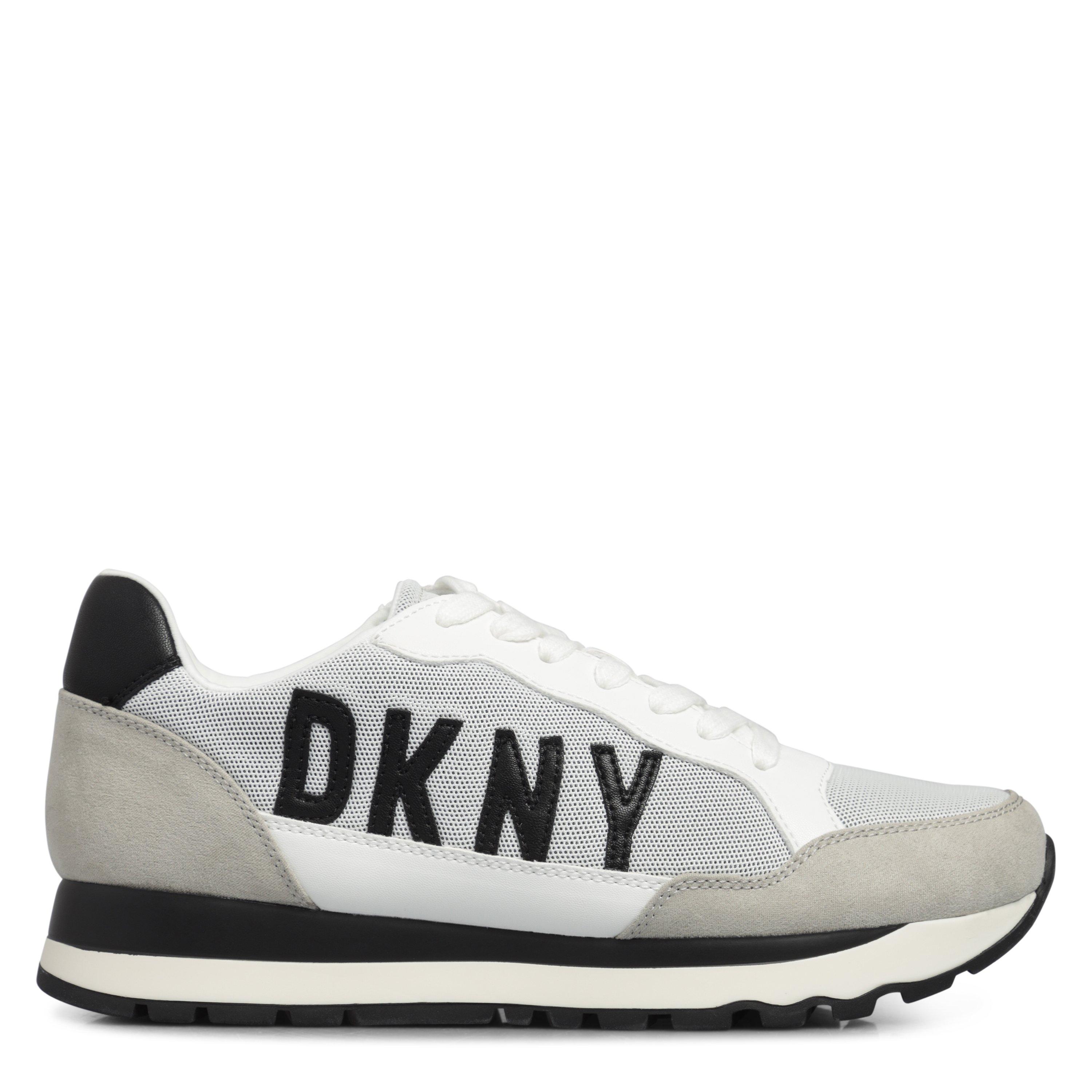 Wht/Blk - DKNY - Women's Jude Lace-Up Trainers - 1