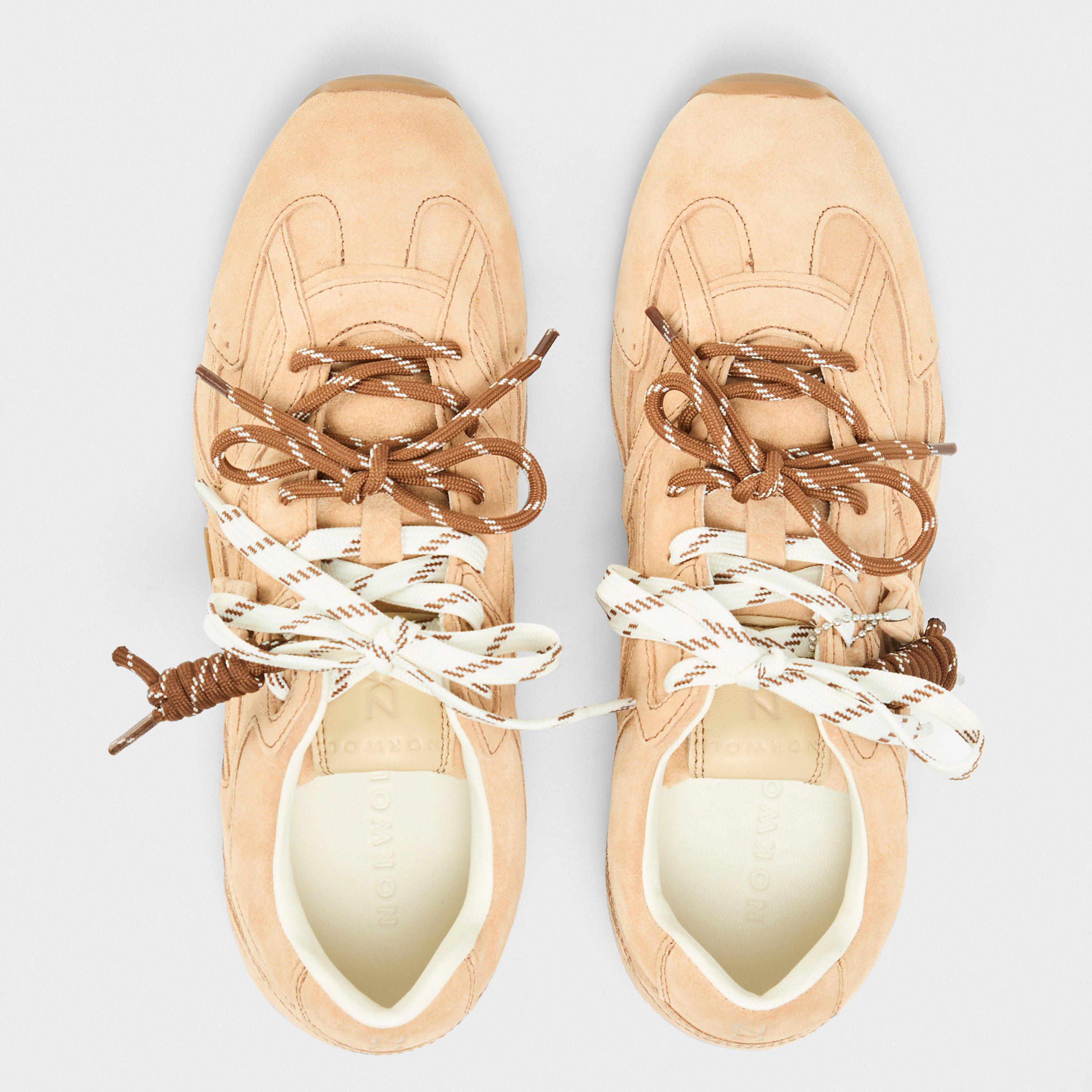 Beige - NOKWOL - Womens Atlas Low-Top Trainers - 5