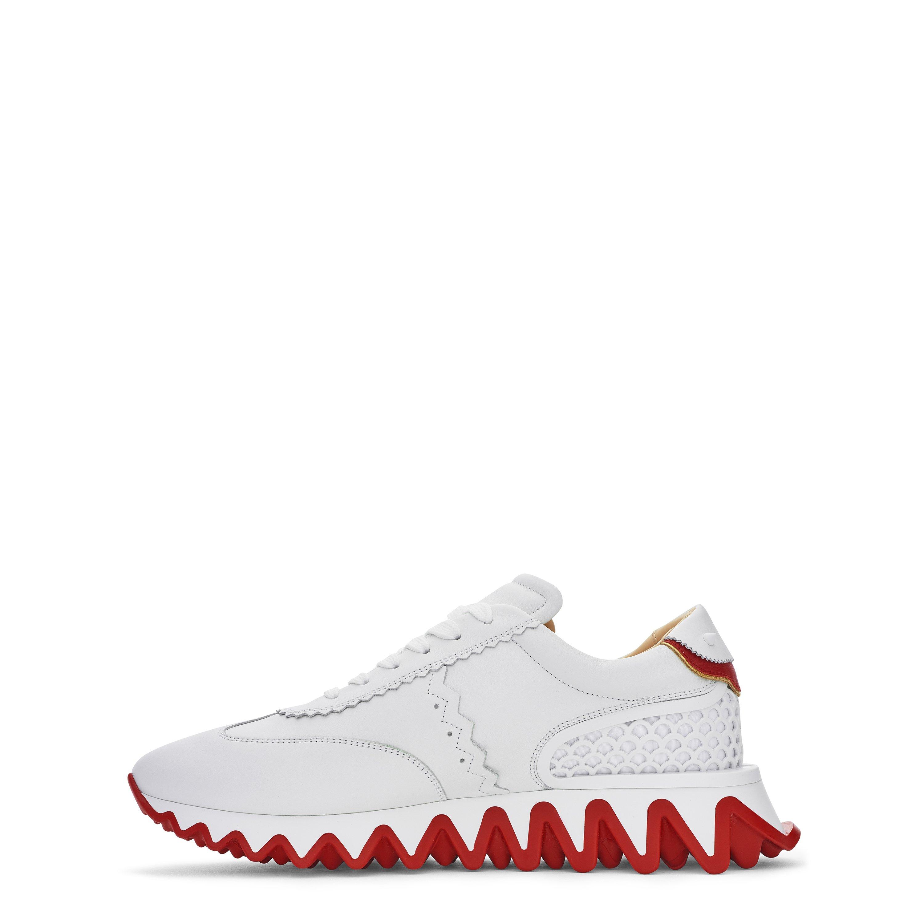 White W222 - Christian Louboutin - Women's Leather Loubishark Trainers - 2