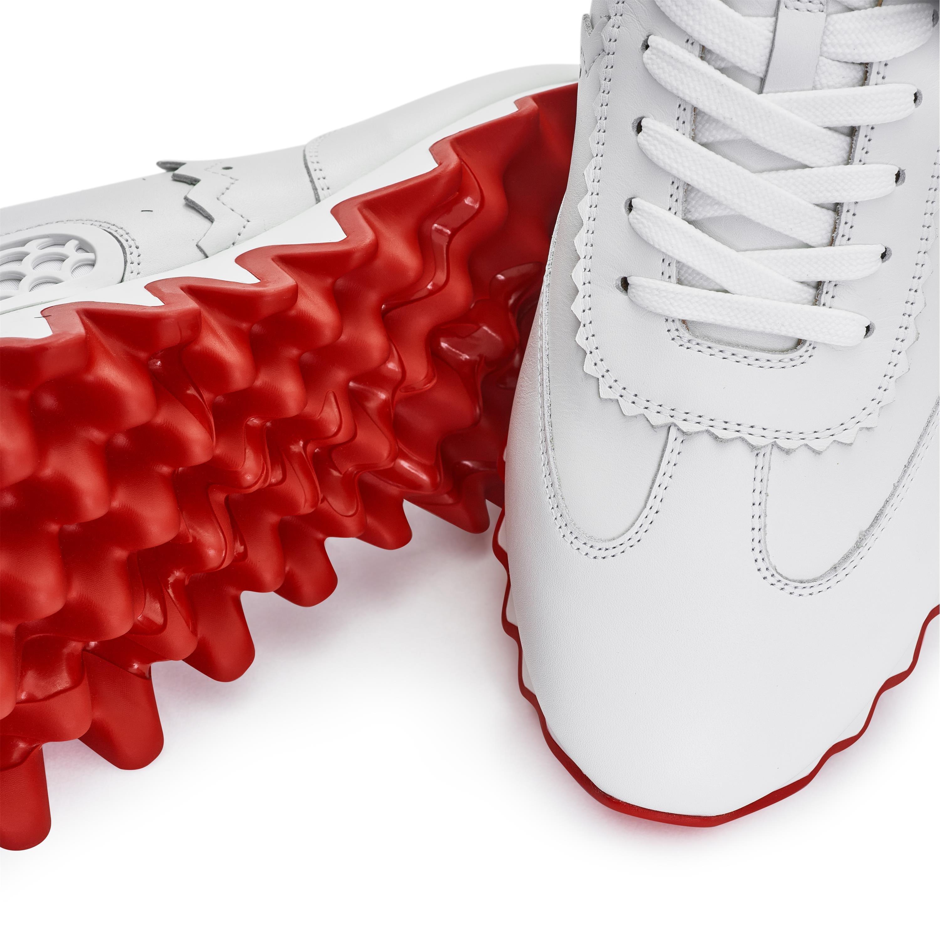 White W222 - Christian Louboutin - Women's Leather Loubishark Trainers - 4