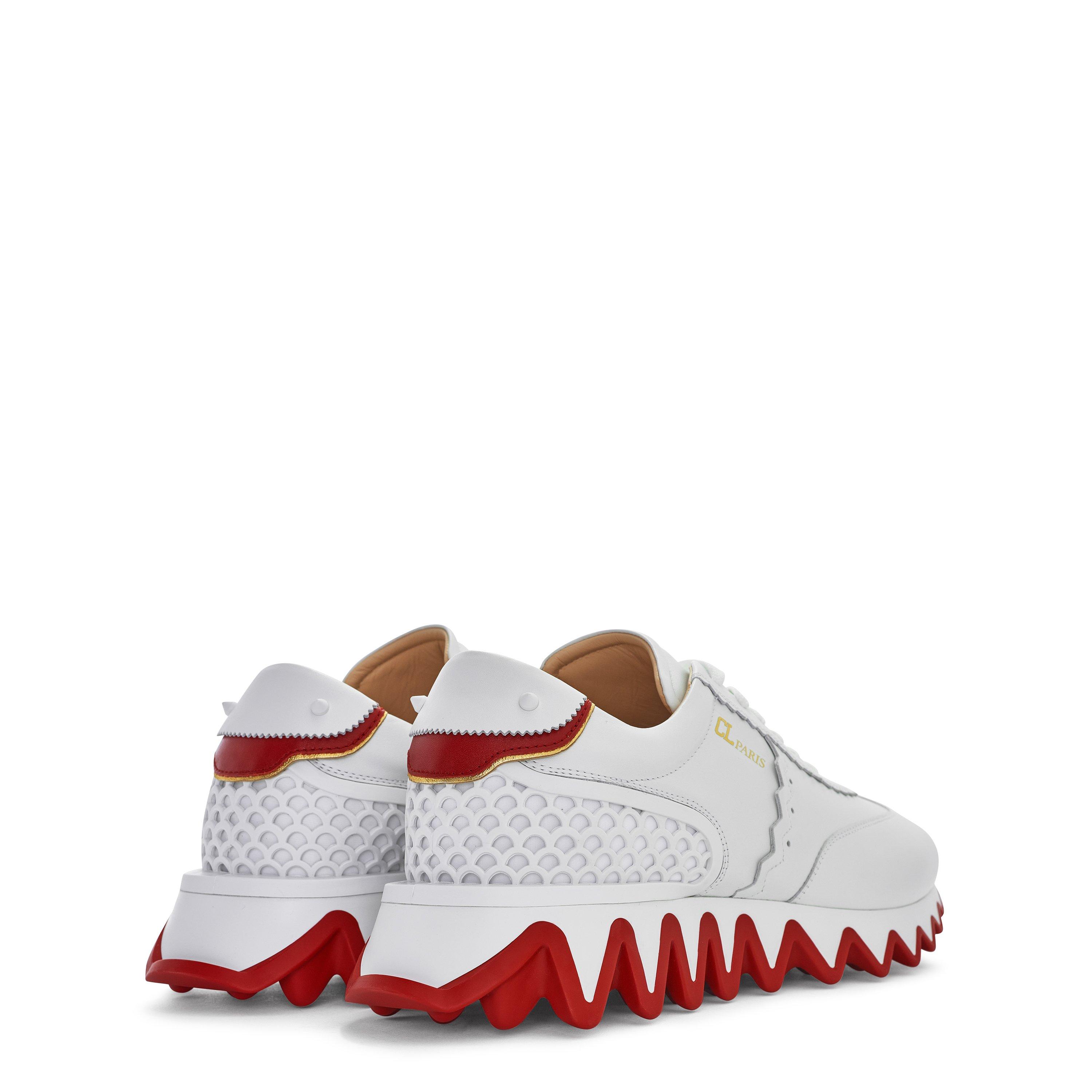 White W222 - Christian Louboutin - Women's Leather Loubishark Trainers - 5