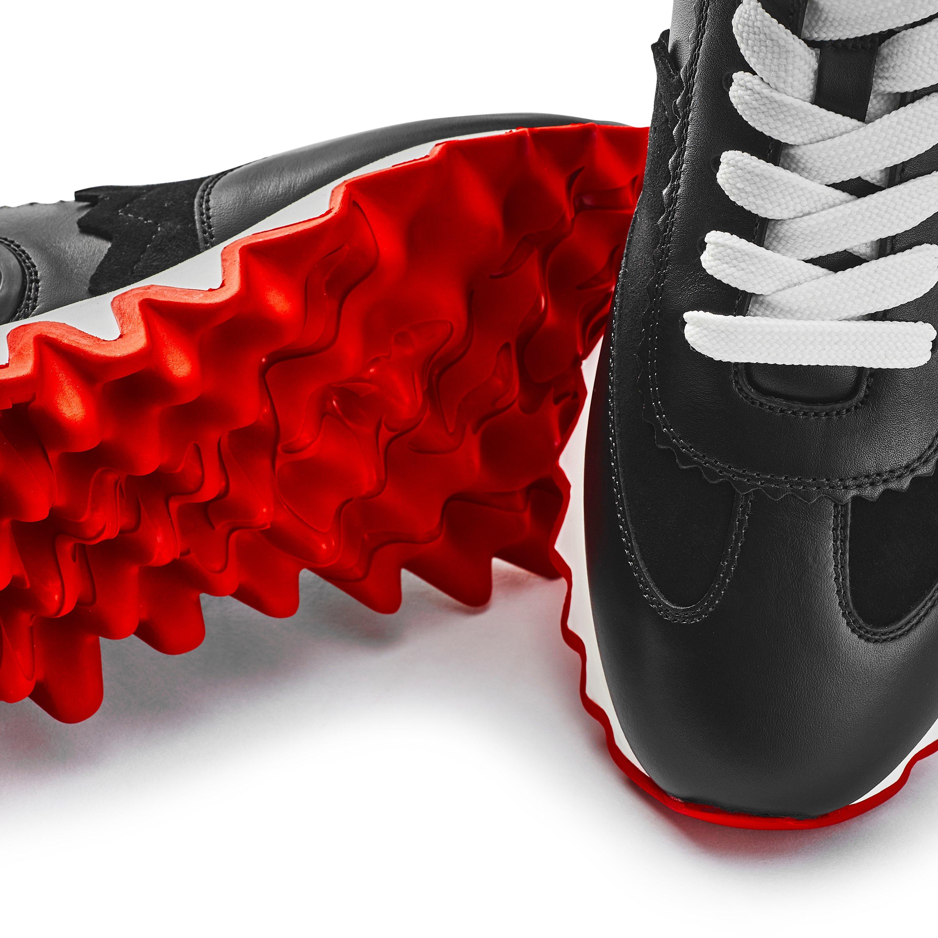 Blk Loubi H358 - Christian Louboutin - Women's Leather Loubishark Trainers - 4