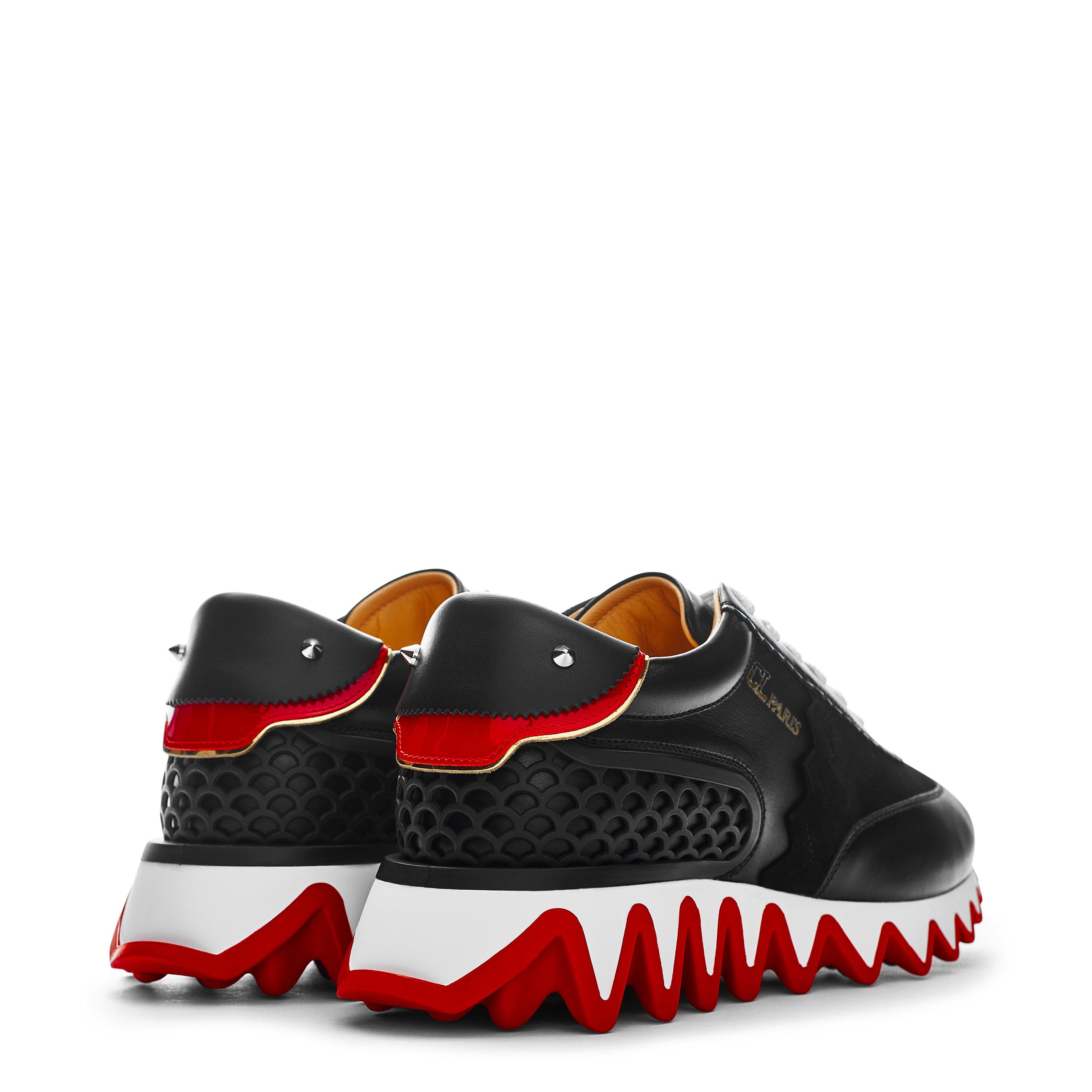 Blk Loubi H358 - Christian Louboutin - Women's Leather Loubishark Trainers - 5
