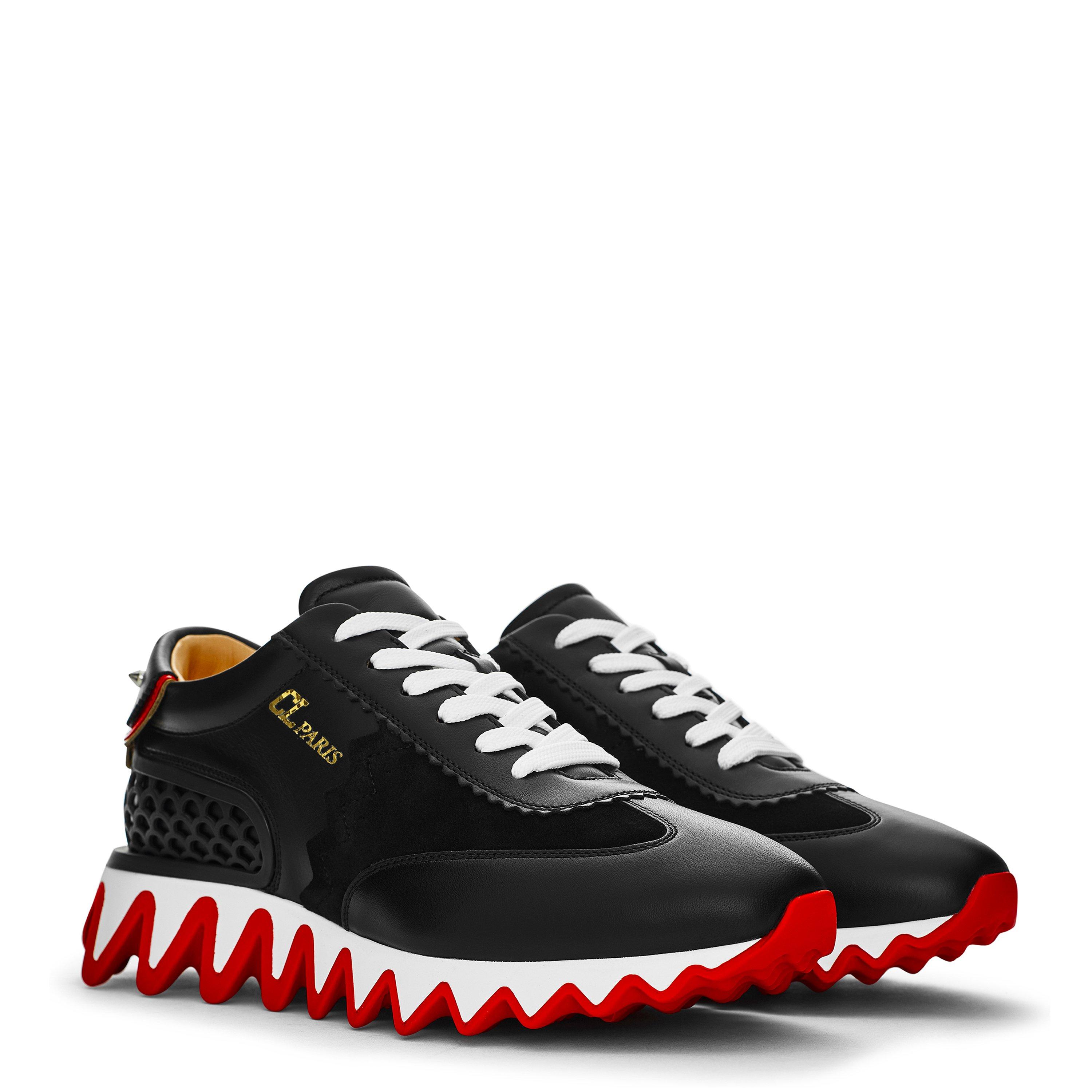 Blk Loubi H358 - Christian Louboutin - Women's Leather Loubishark Trainers - 6