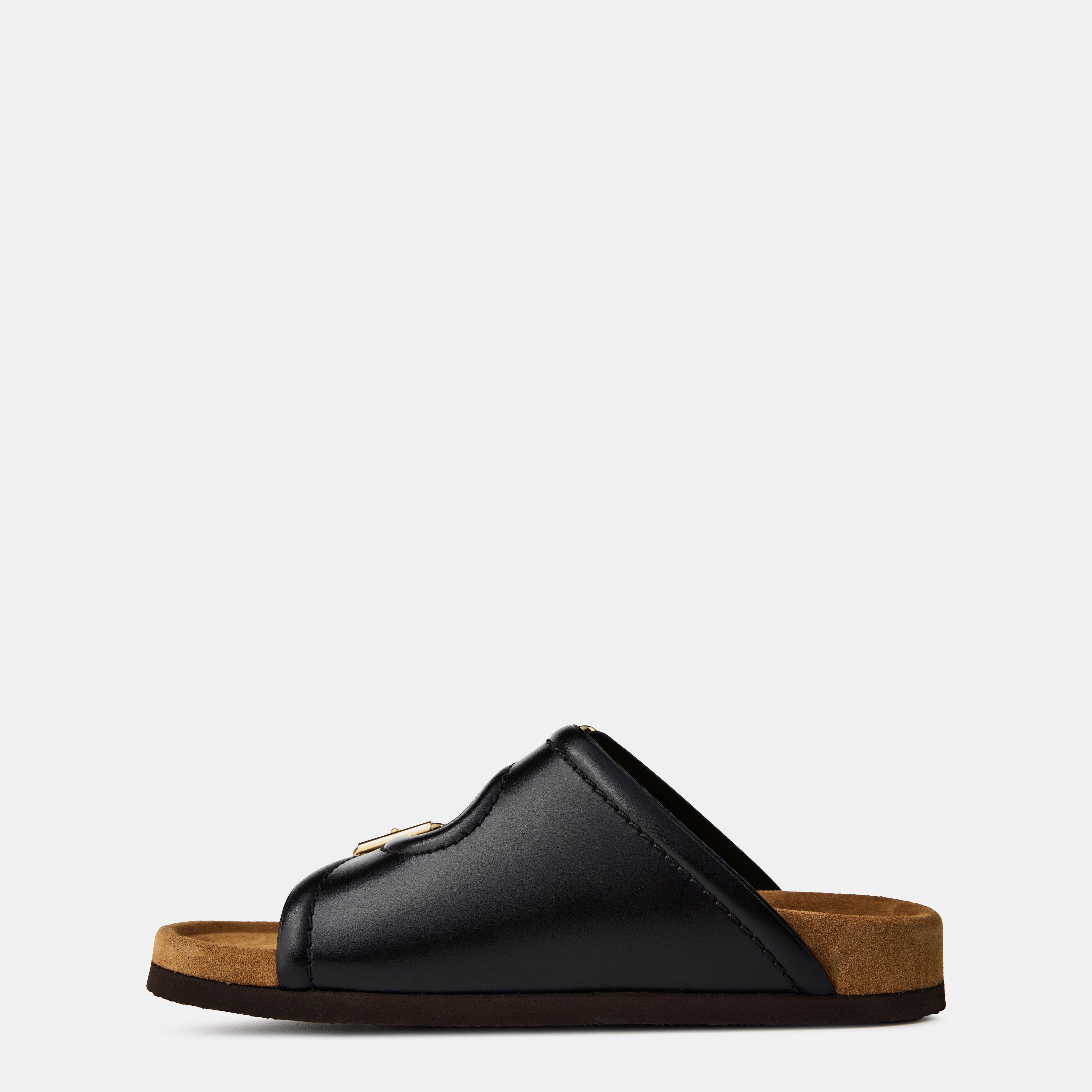 Nero/Sigaro - Valentino Garavani - Fussfriend Calfskin Slides - 2