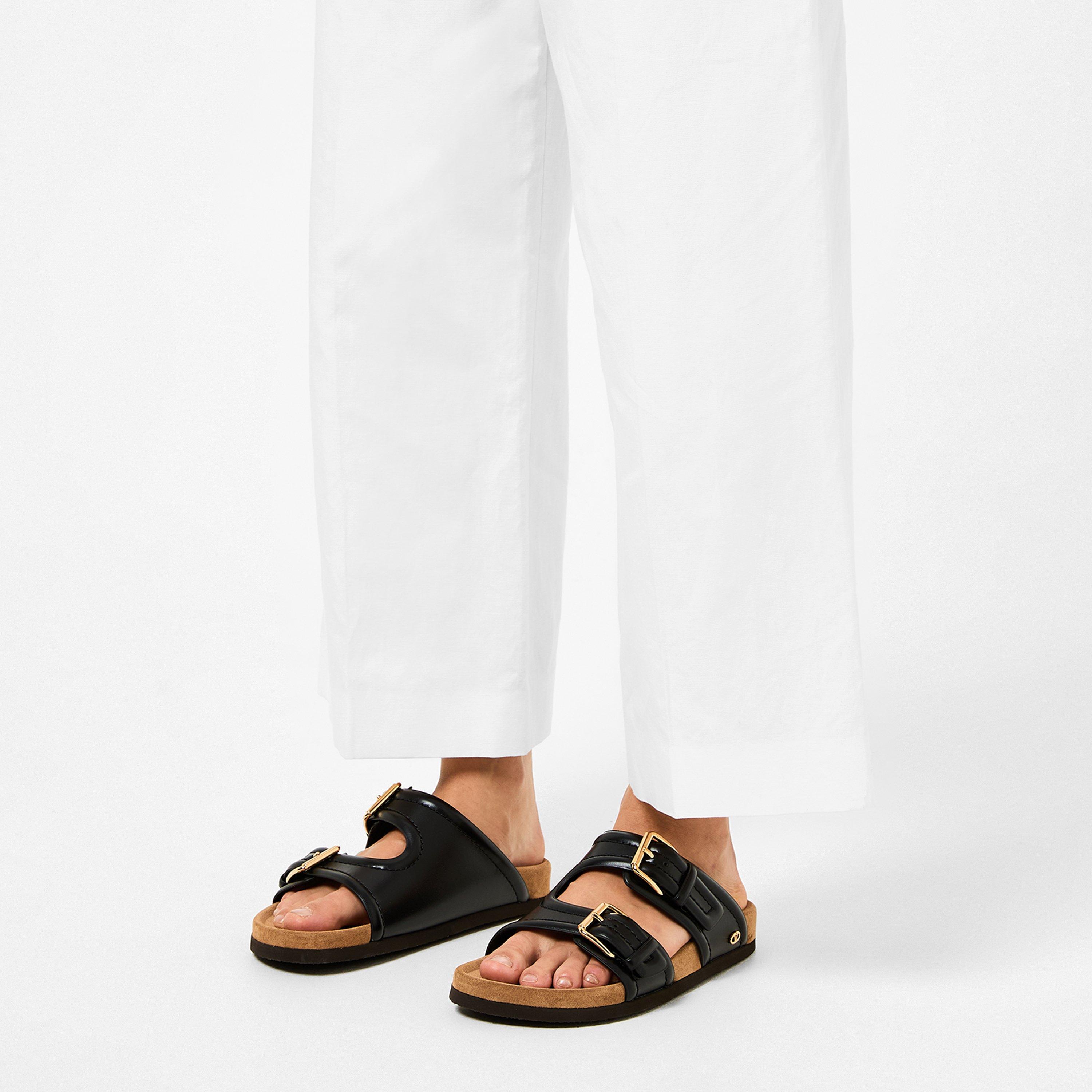 Nero/Sigaro - Valentino Garavani - Fussfriend Calfskin Slides - 3