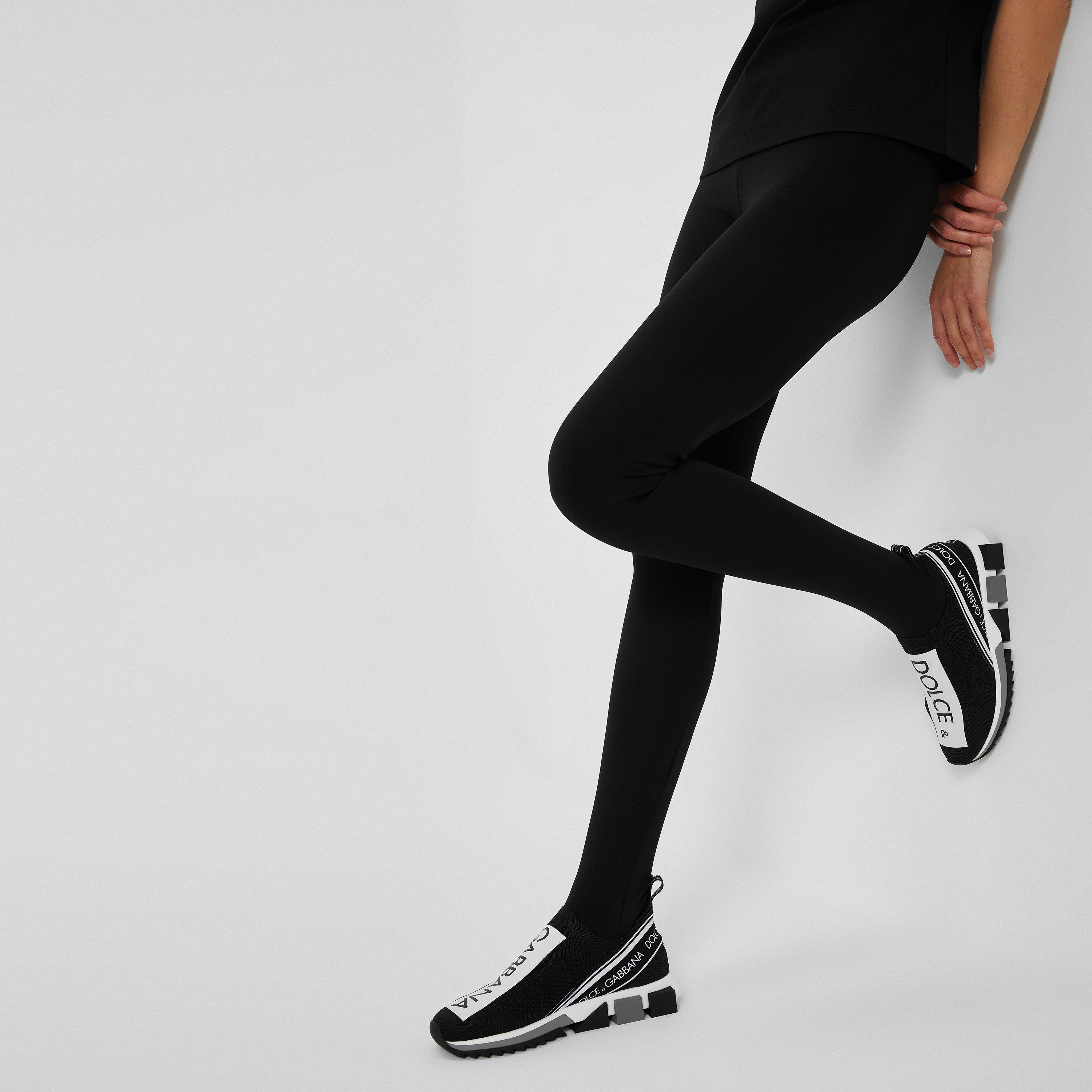 Black/Wht 89690 - Dolce and Gabbana - Sorrento Knitted Trainers - 2