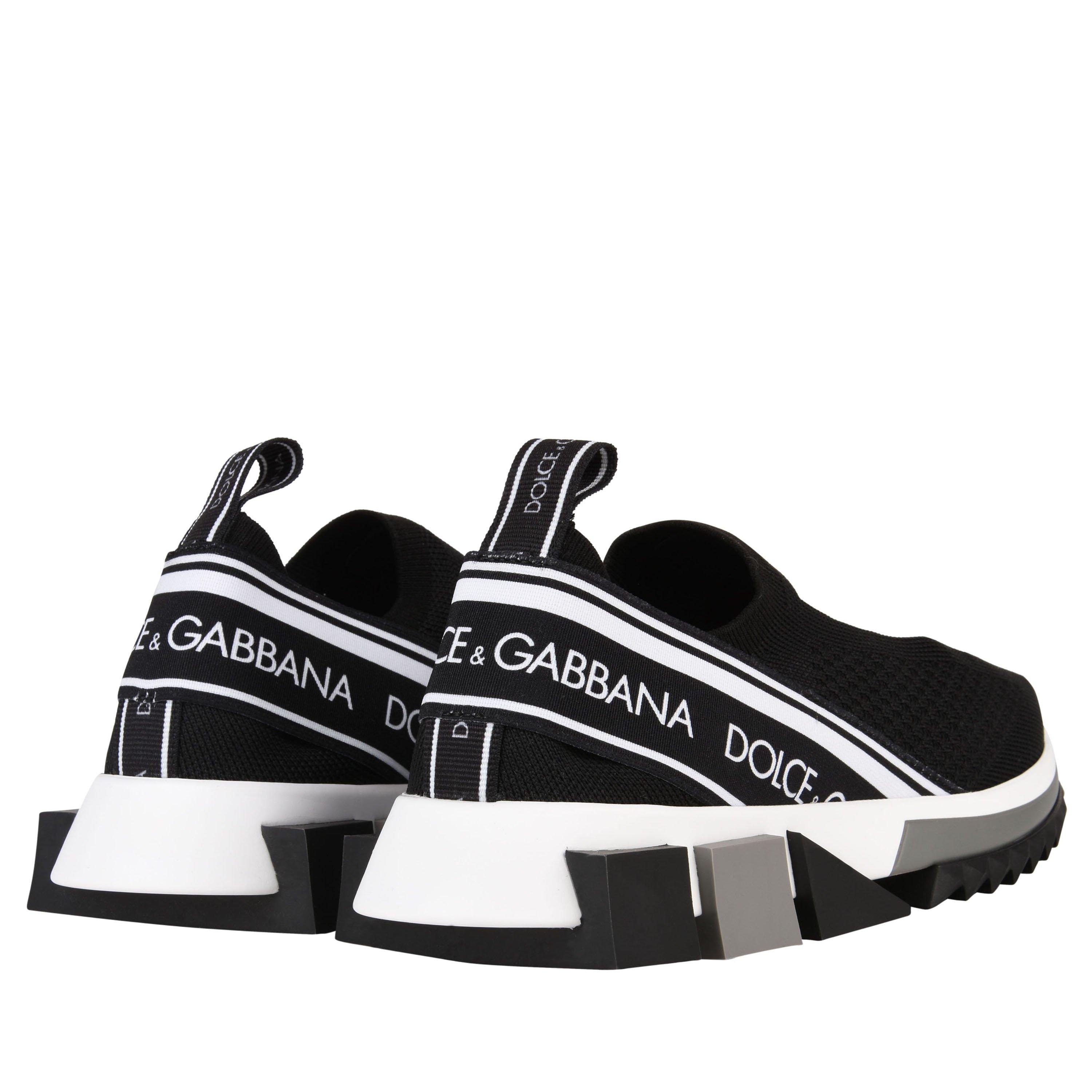 Black/Wht 89690 - Dolce and Gabbana - Sorrento Knitted Trainers - 5