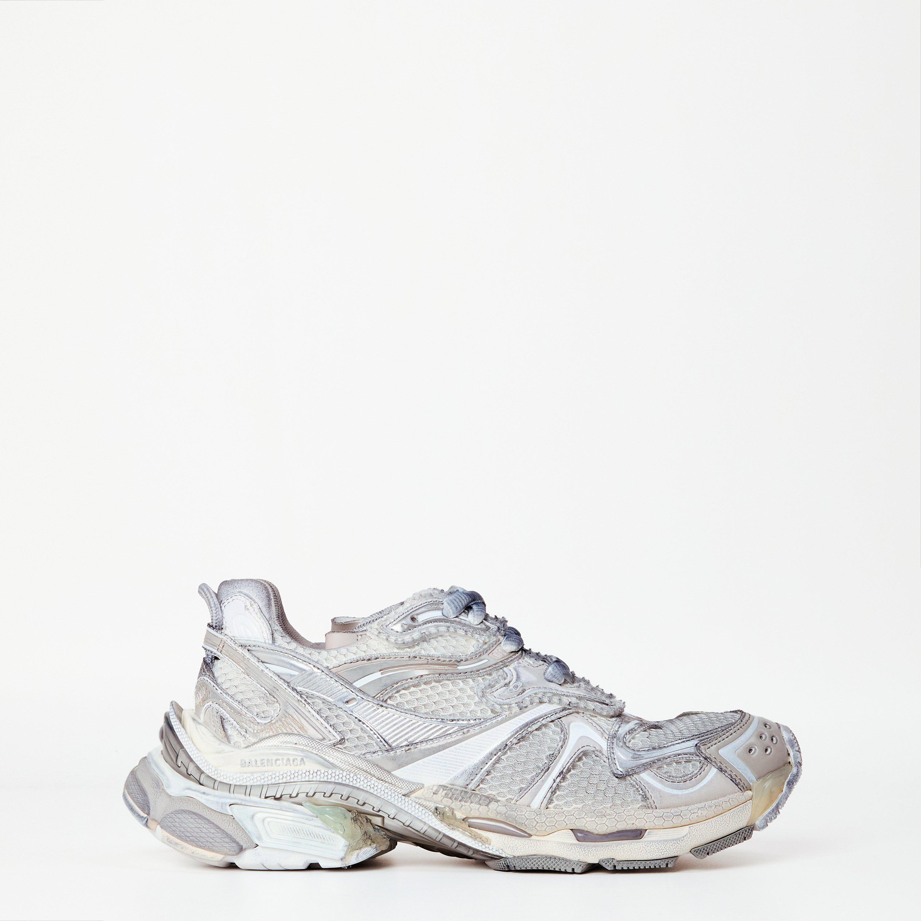 Wht/Slvr/Gry - Balenciaga - Women's Leather Runners - 1