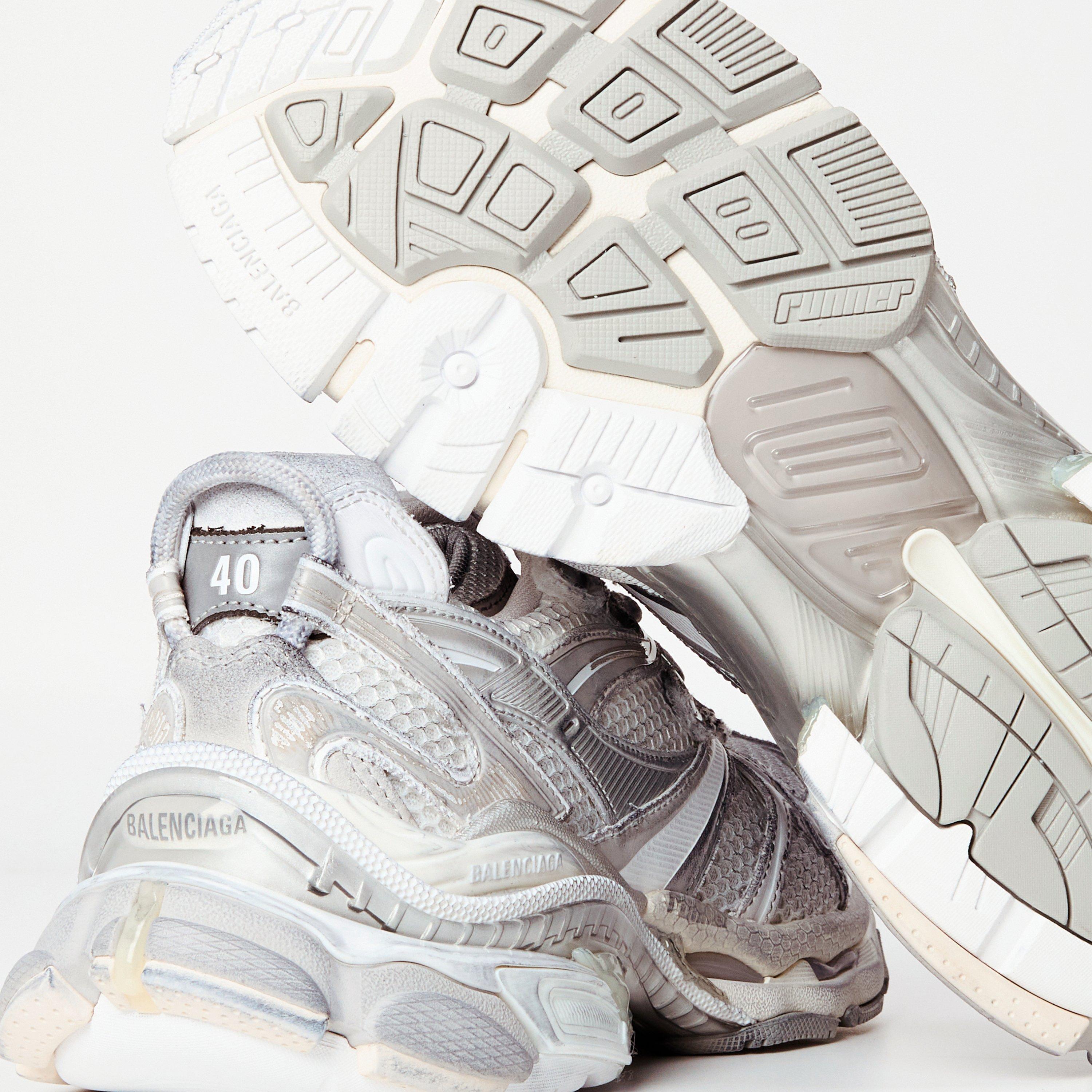 Wht/Slvr/Gry - Balenciaga - Women's Leather Runners - 4