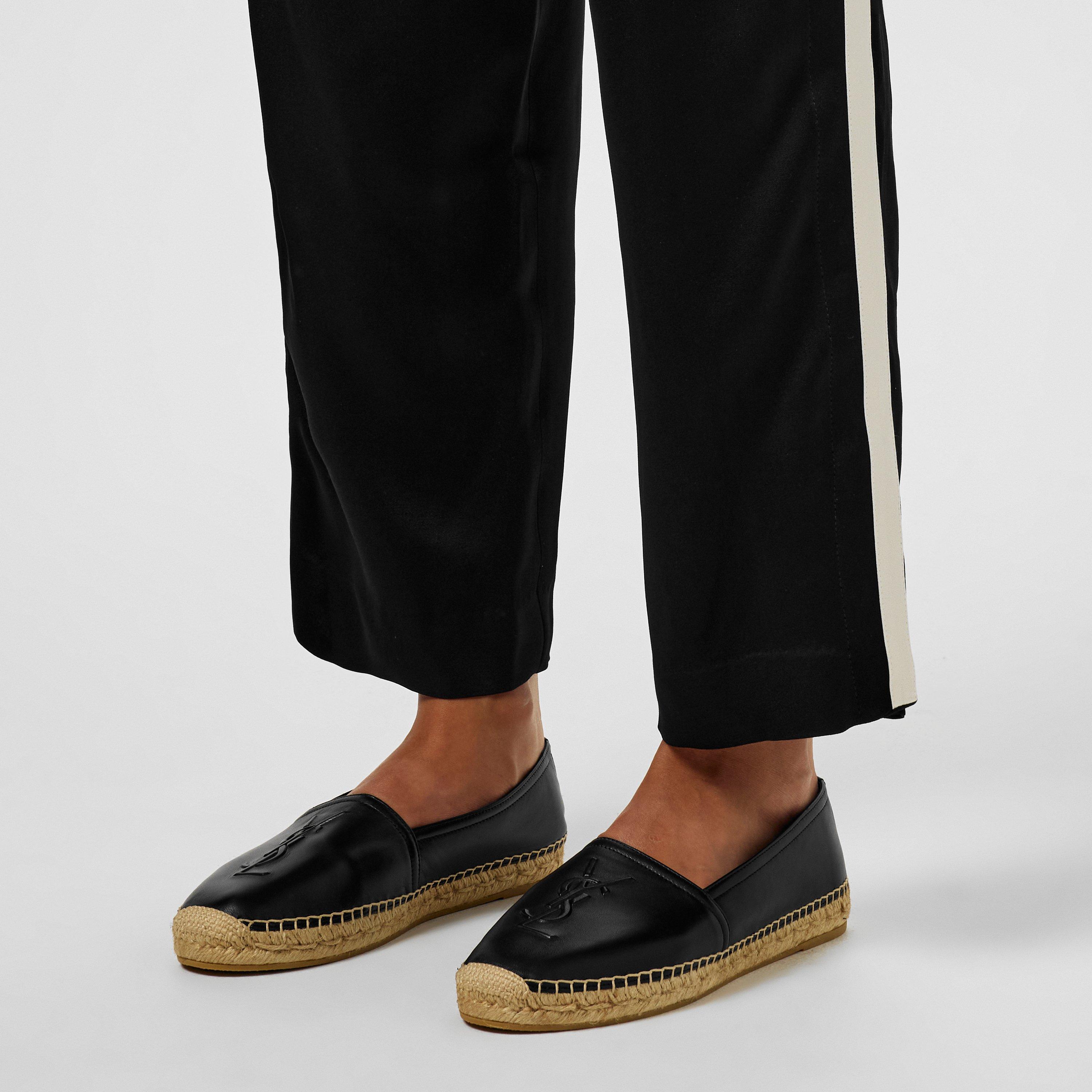 Saint Laurent Men’s Cassandre Slip-On Espadrilles in Black (41 EU | 8 US) Saint Laurent Logo Embroidered Slip-On Espadrilles main image 3