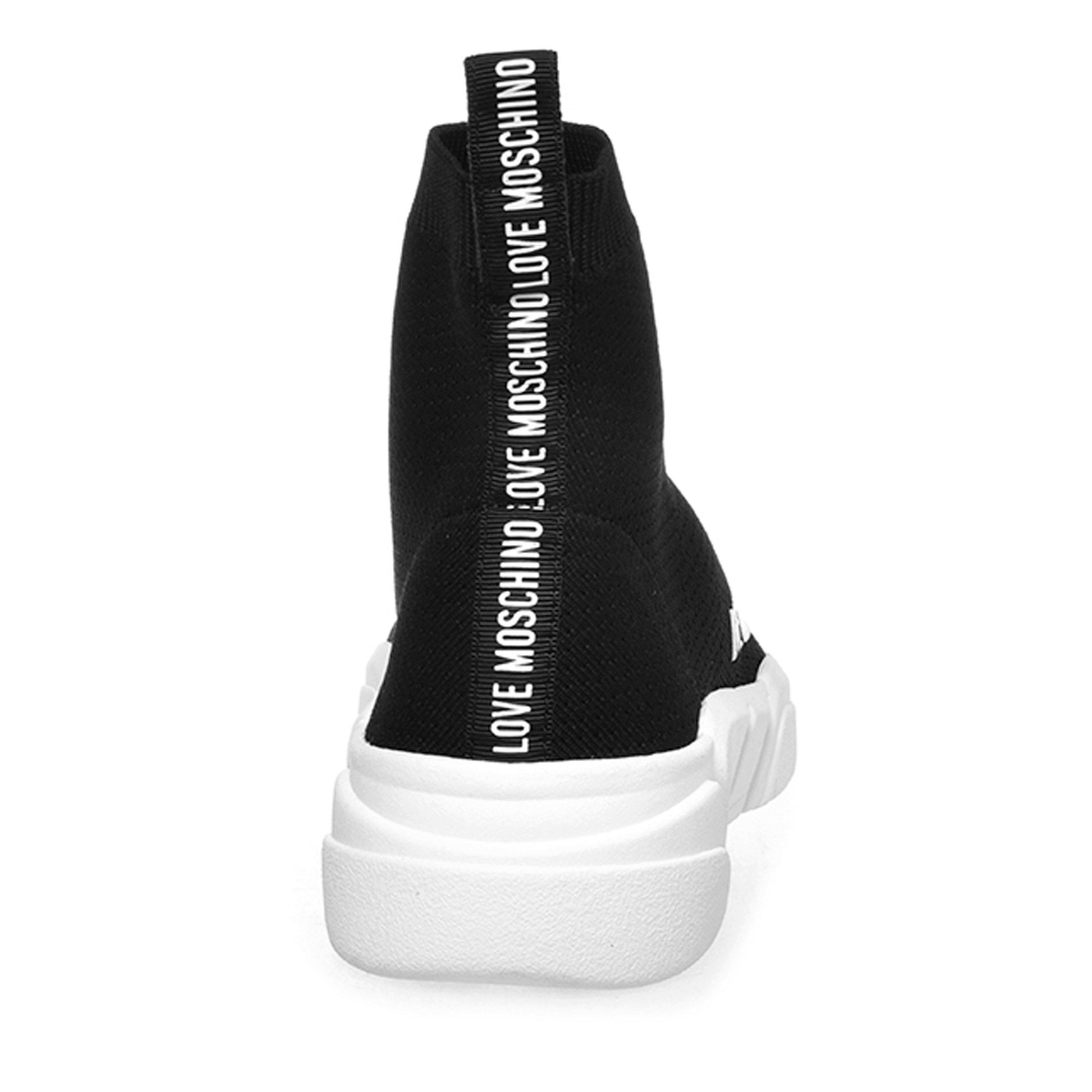 Black 000 - Love Moschino - Logo Sock Trainers - 3
