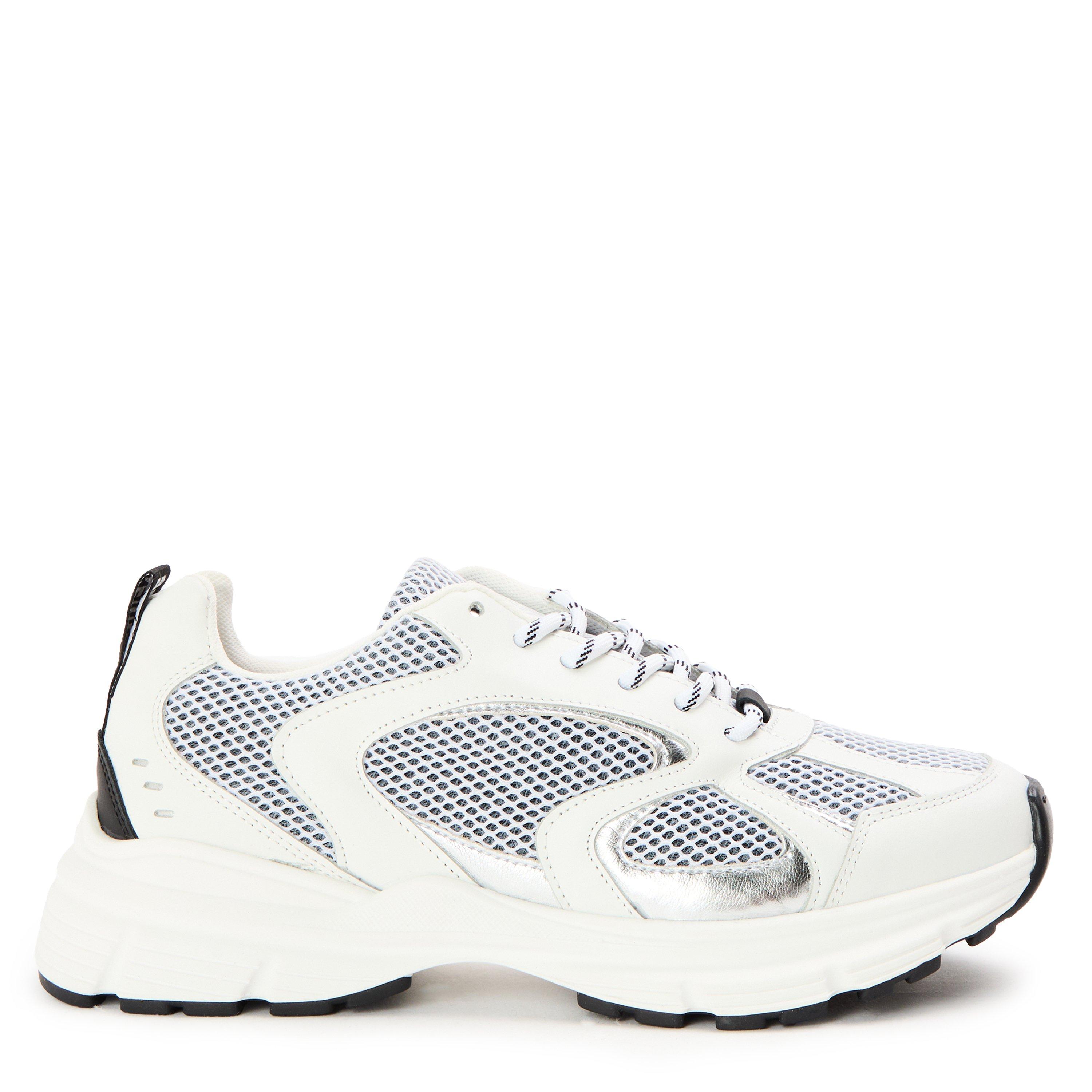 White/ Silver - Steve Madden - Women's Plaja Low-Top Trainers - 1