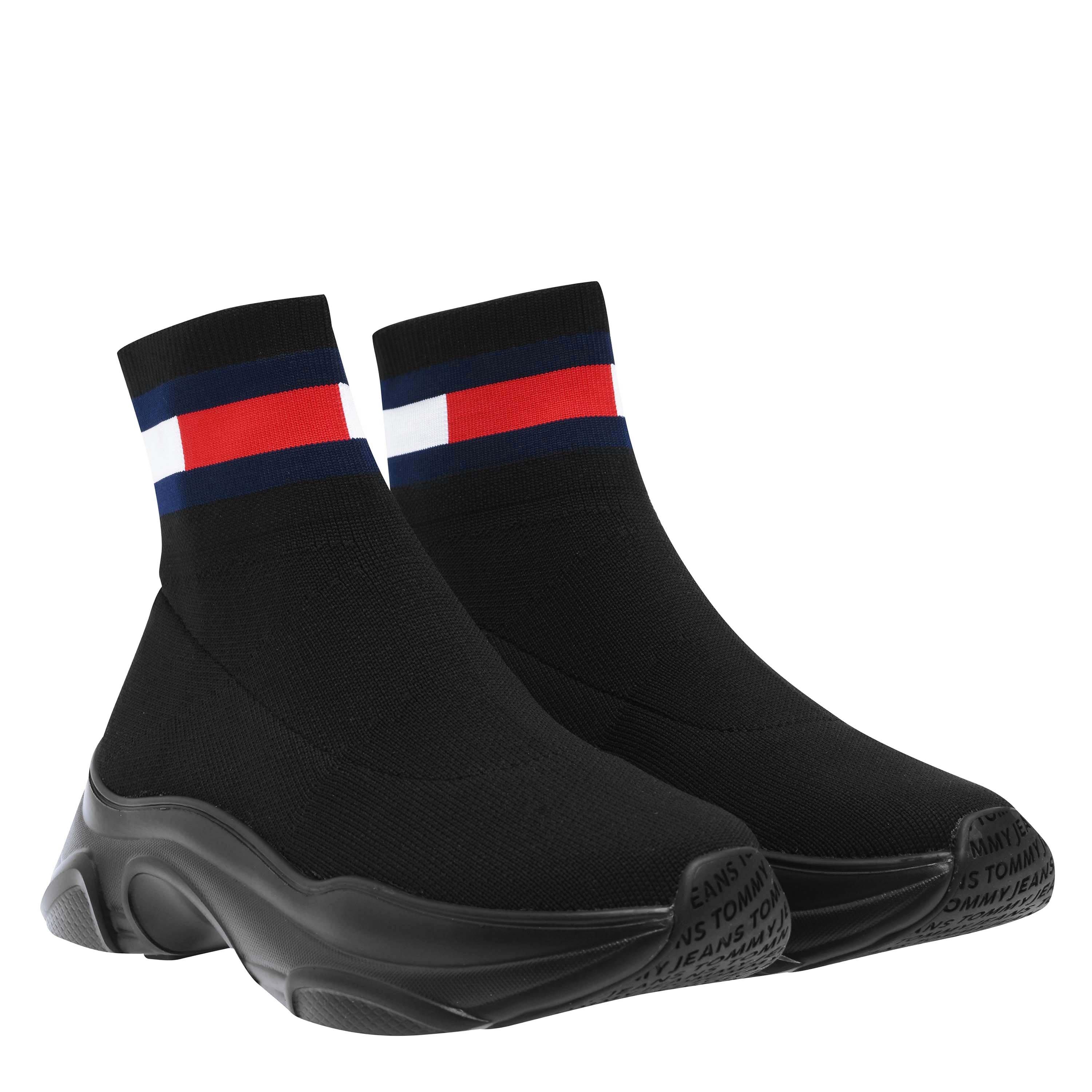 Black Mono - Tommy Jeans - Flat Sock Trainers - 5