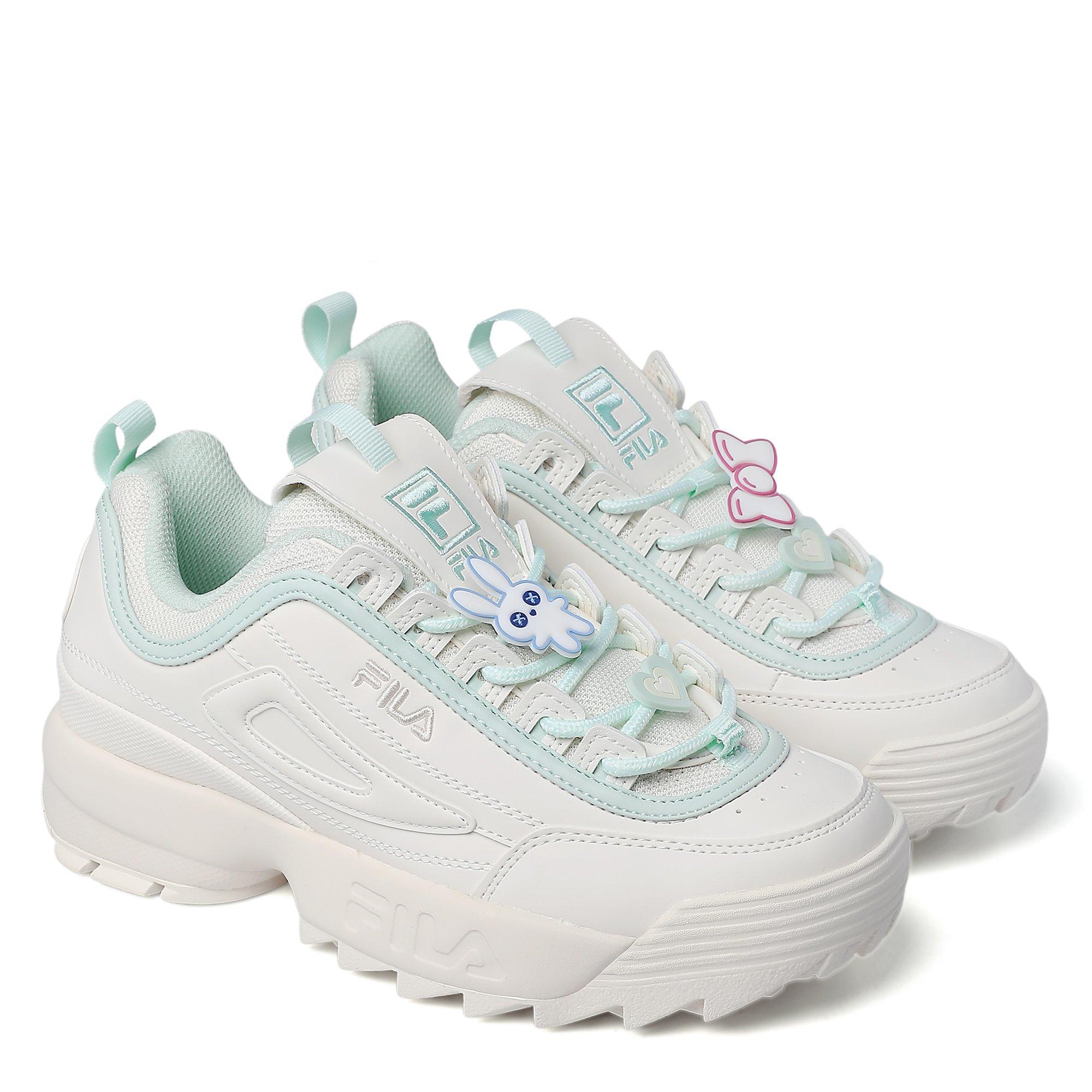 WHT/GRN/WHT - Fila - FILA x Powerpuff Girls Disruptor 2 Womens Sneakers - 1