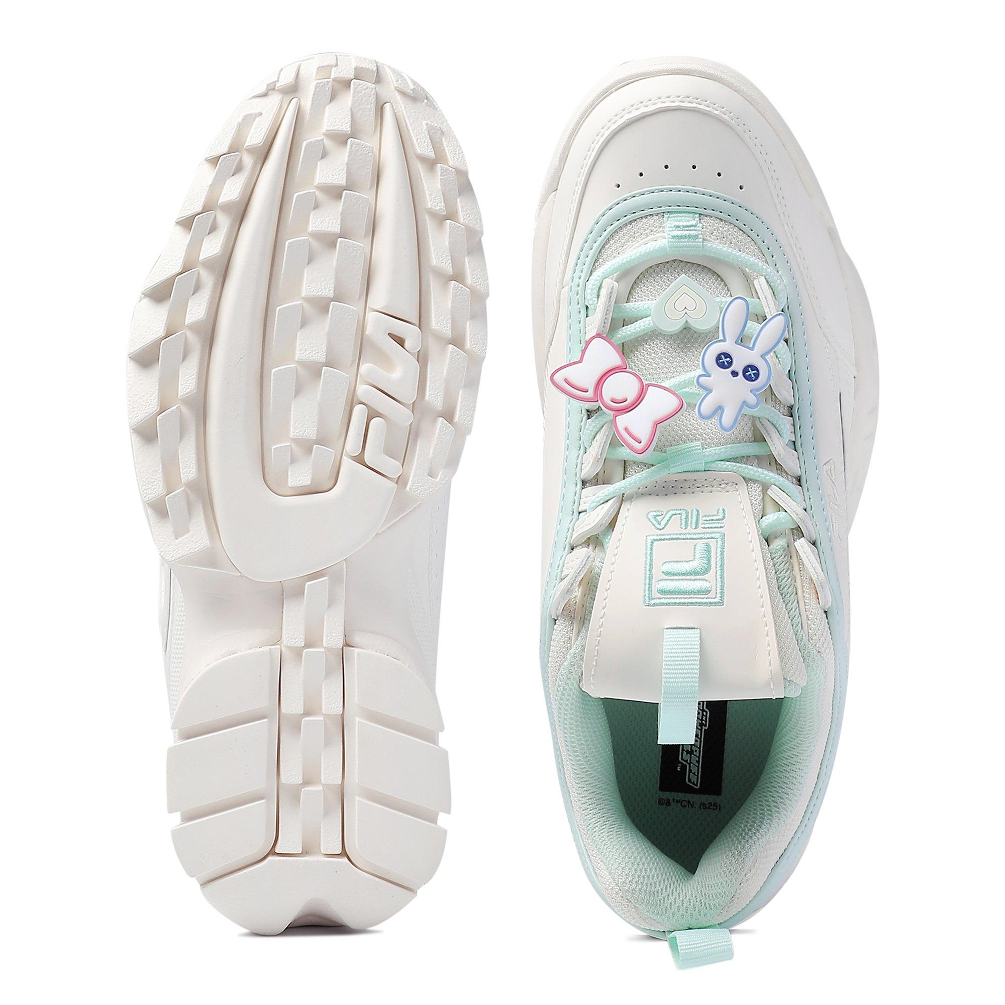 WHT/GRN/WHT - Fila - FILA x Powerpuff Girls Disruptor 2 Womens Sneakers - 4