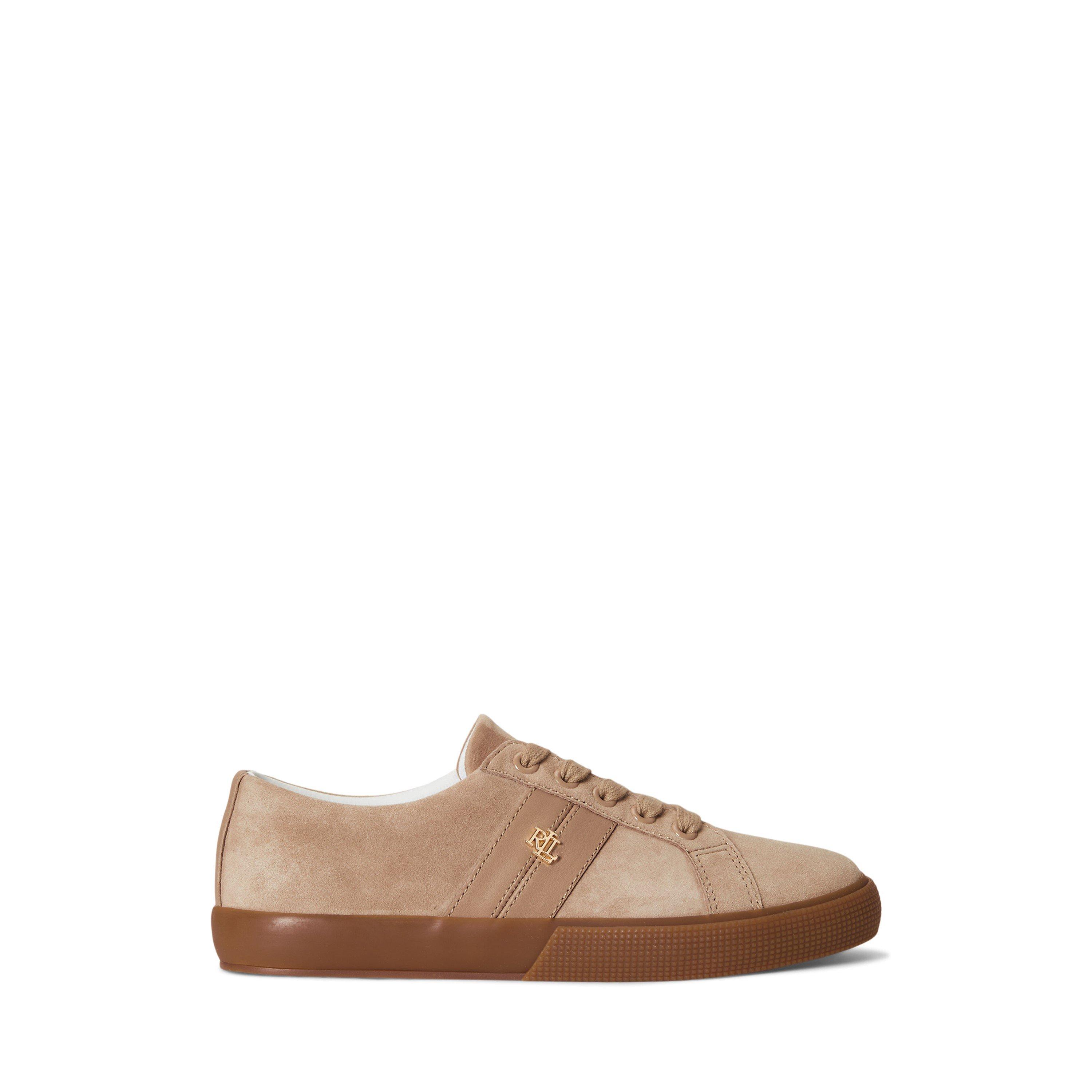 Suede Tan - Lauren by Ralph Lauren - Women's Jason II Low-Top Trainers - 1