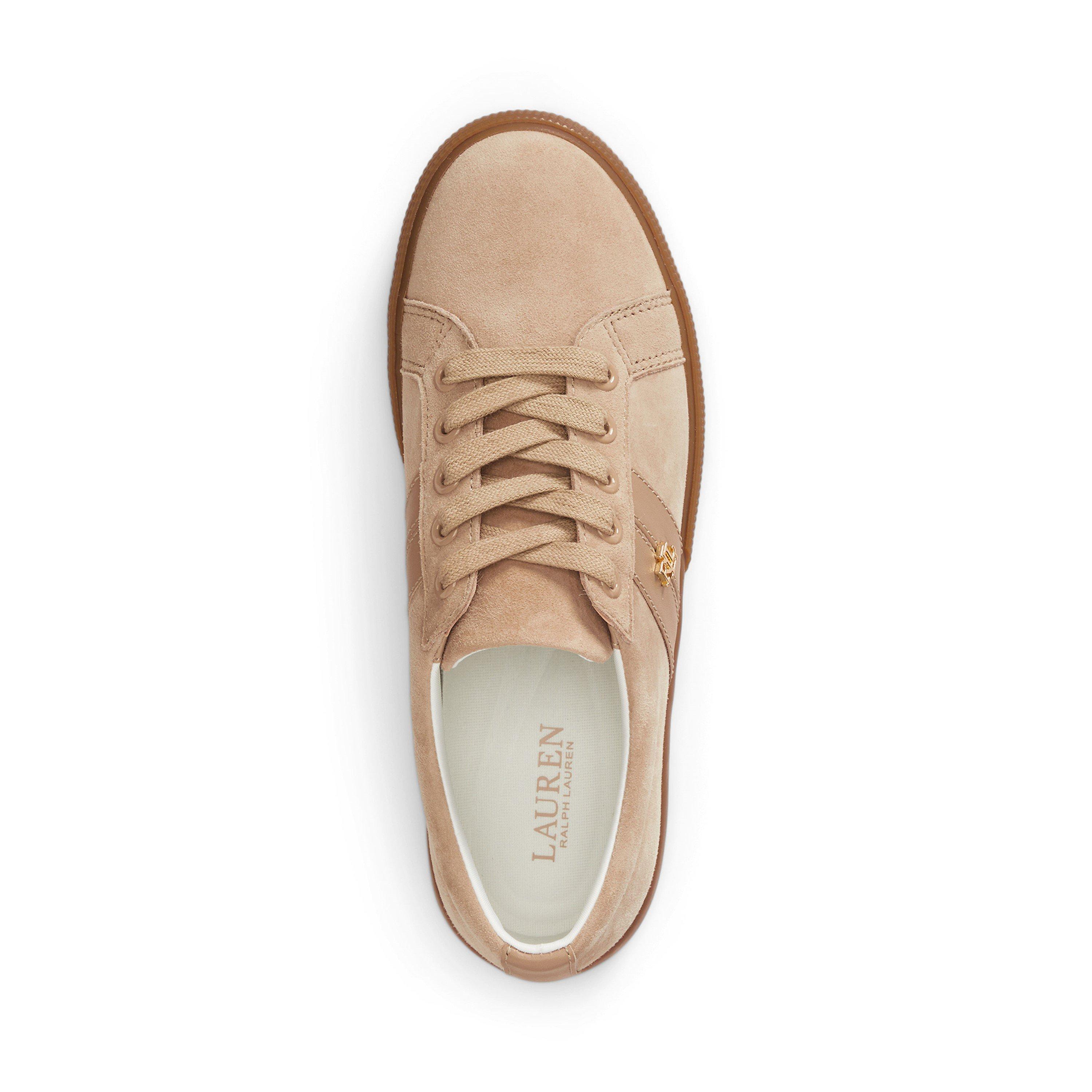 Suede Tan - Lauren by Ralph Lauren - Women's Jason II Low-Top Trainers - 4