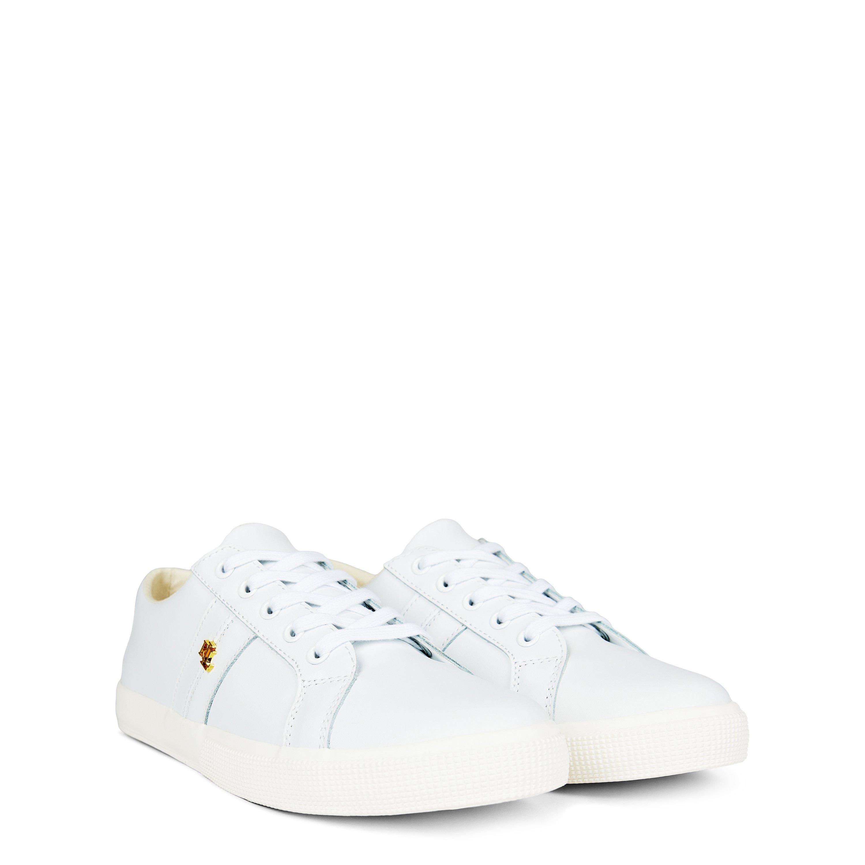RL White - Lauren by Ralph Lauren - Women's Janson Leather Court Trainers - 4