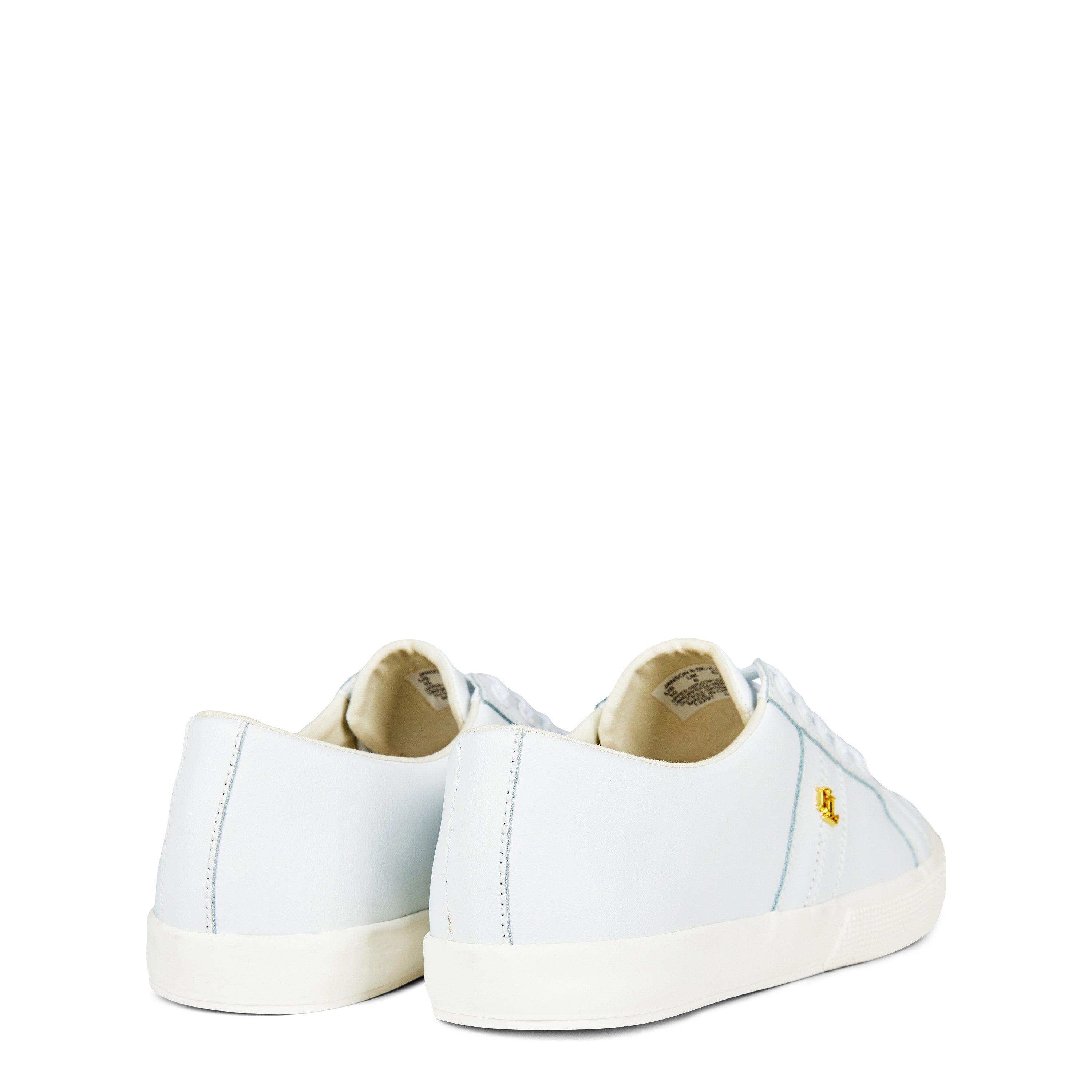 RL White - Lauren by Ralph Lauren - Women's Janson Leather Court Trainers - 5