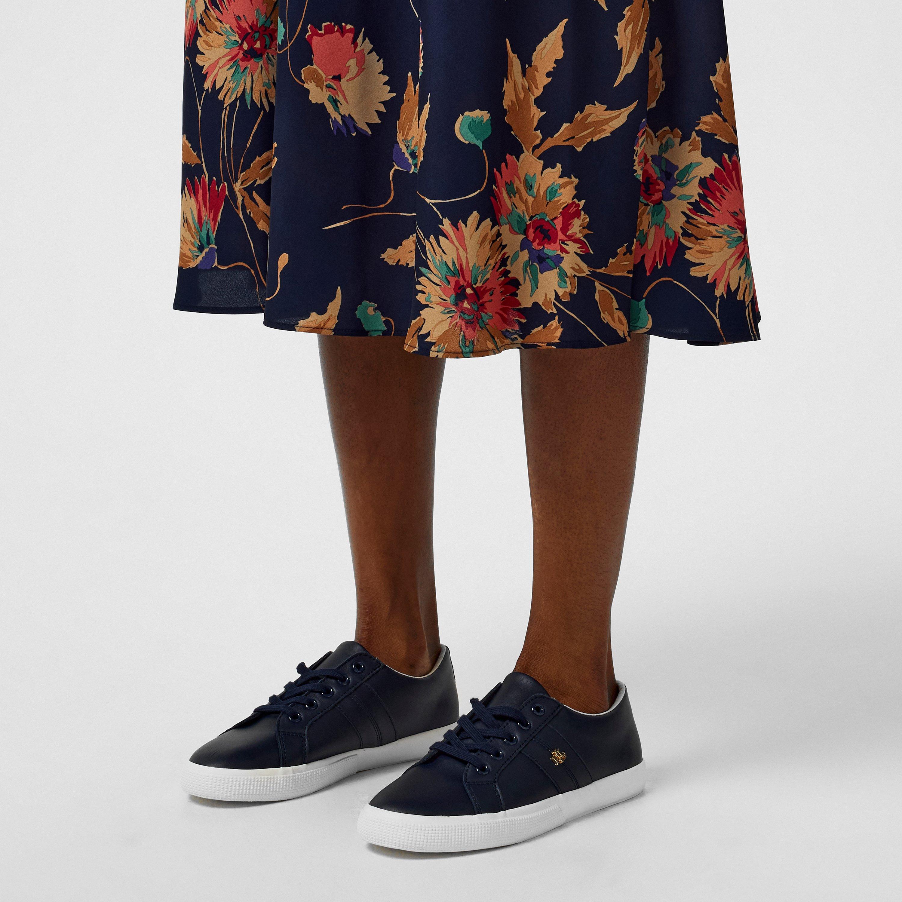 Lauren Navy - Lauren by Ralph Lauren - Women's Janson Leather Court Trainers - 2