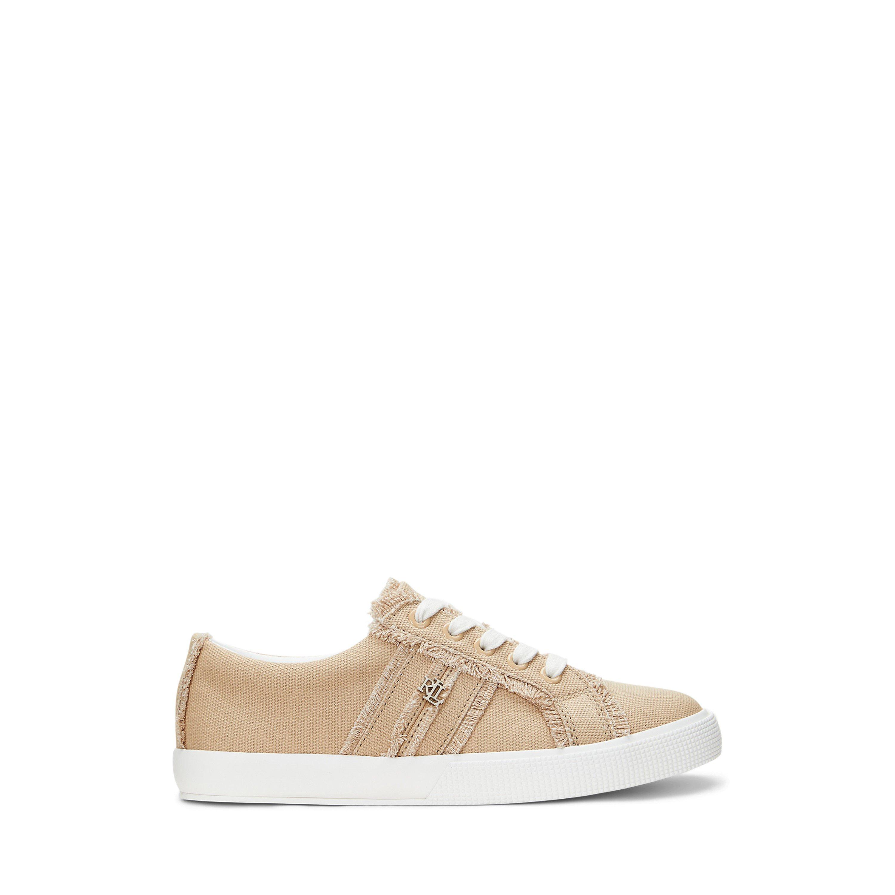 Lauren by Ralph Lauren Women's Janson Leather Court Trainers - Sand Dune - Size 7 (40.5)