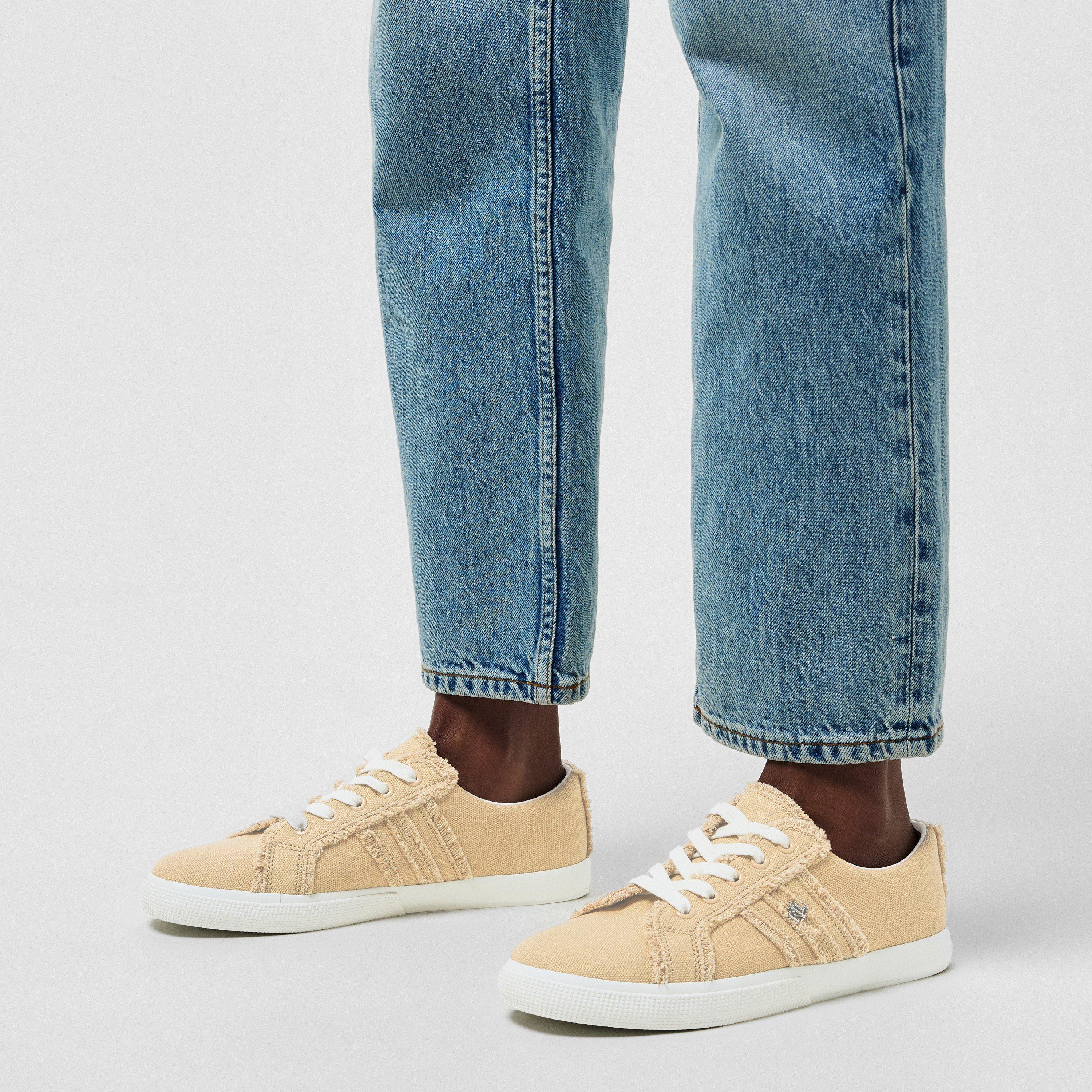 Sand Dune - Lauren by Ralph Lauren - Women's Janson Leather Court Trainers - 3