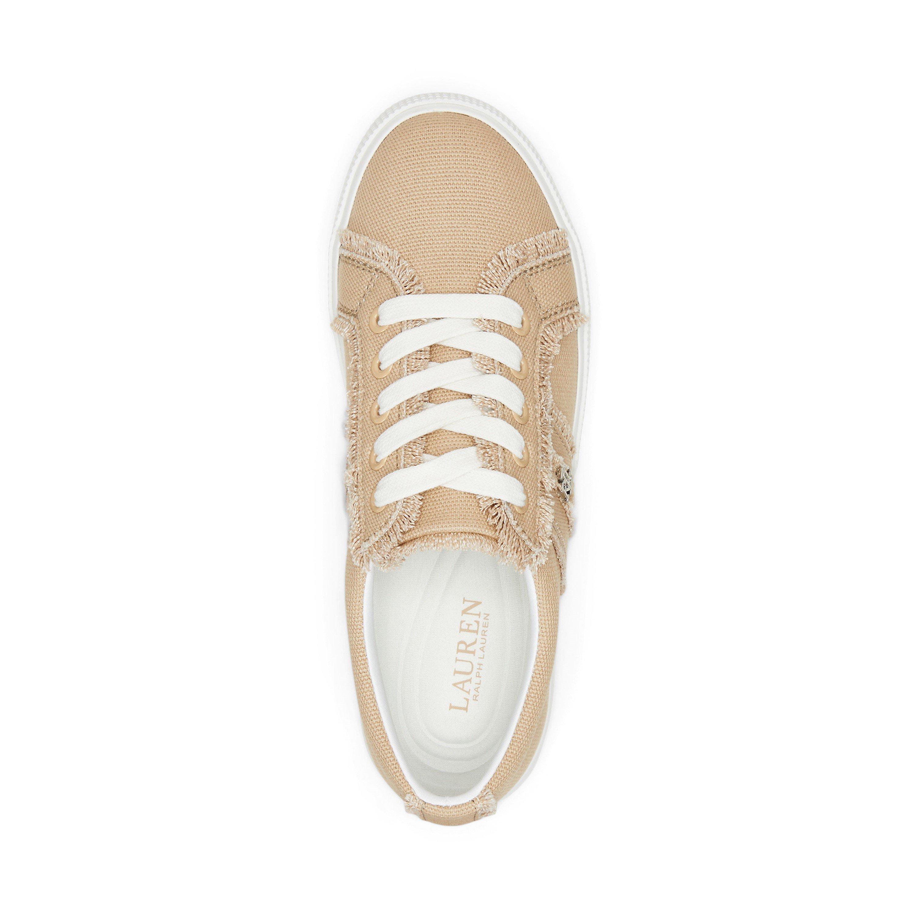 Sand Dune - Lauren by Ralph Lauren - Women's Janson Leather Court Trainers - 5