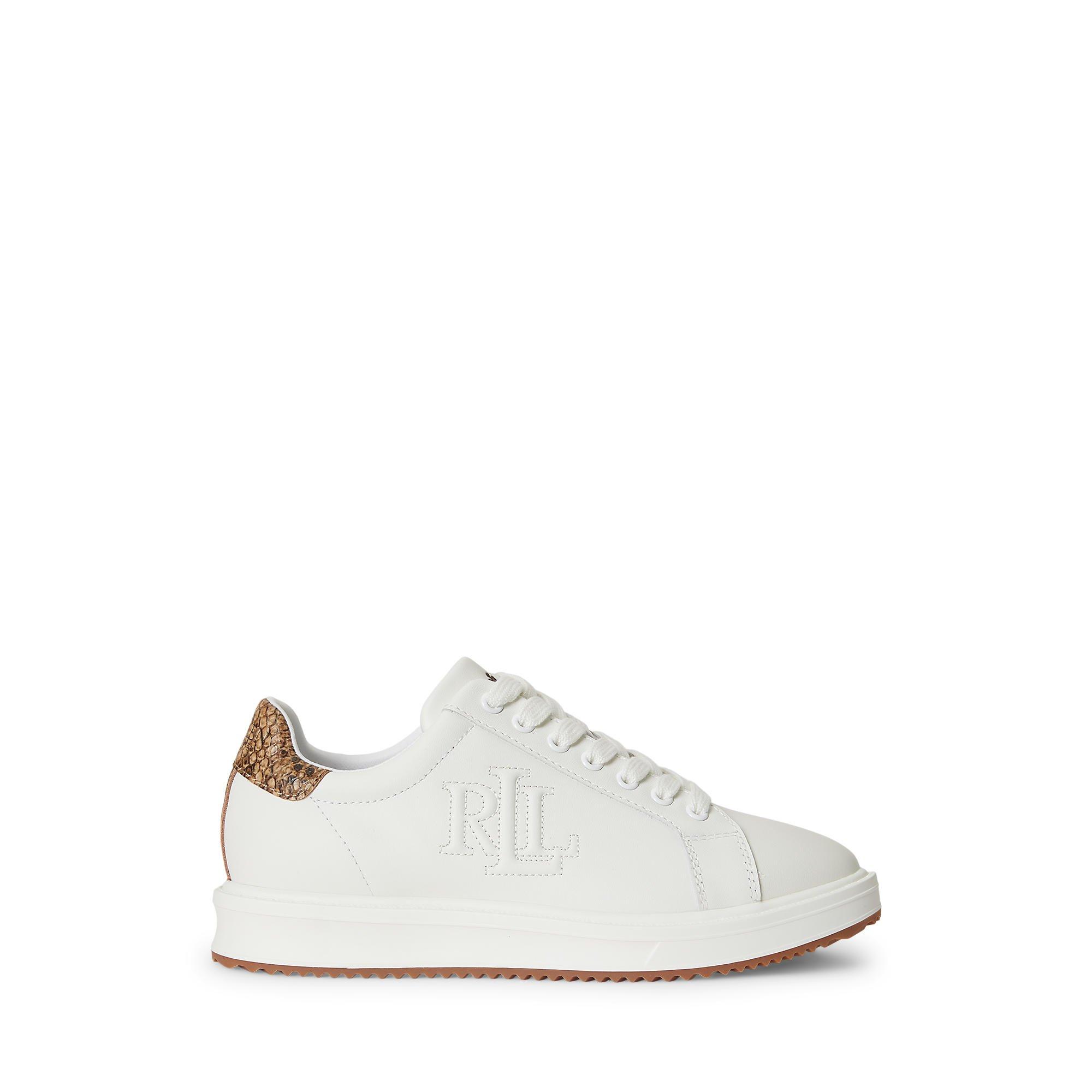 White Tan - Lauren by Ralph Lauren - Women's Ainsley Low-Top Trainers - 1