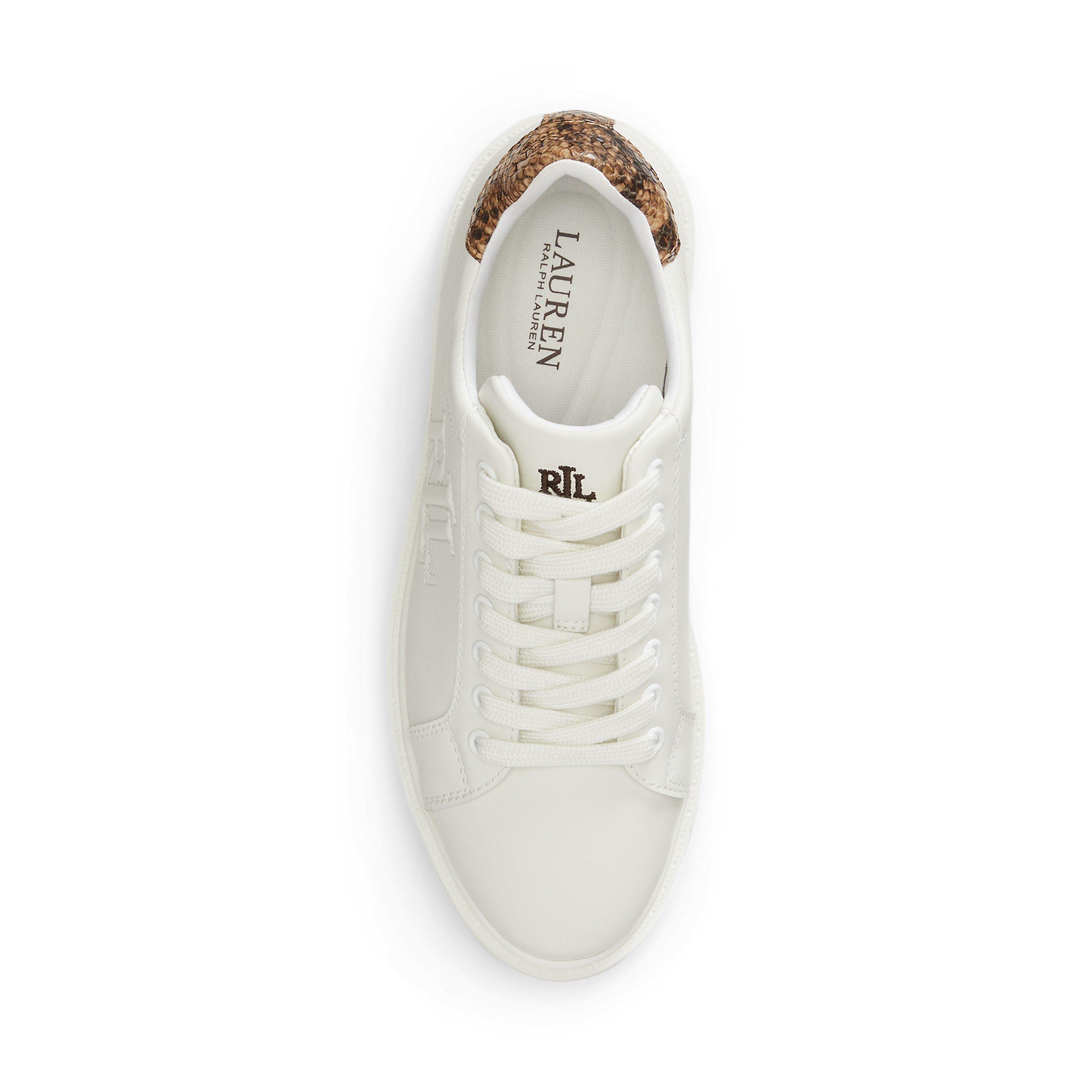 White Tan - Lauren by Ralph Lauren - Women's Ainsley Low-Top Trainers - 4