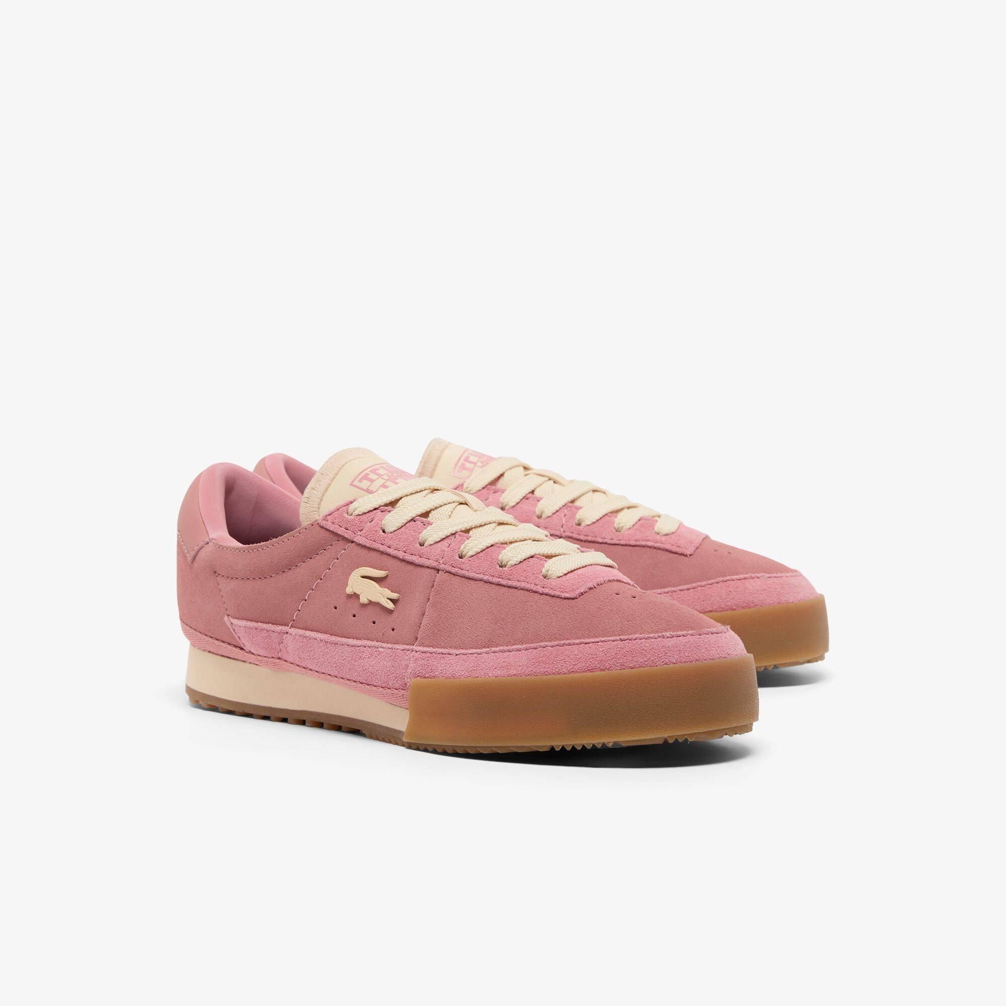 Pink/Gum - Lacoste - Women's Aura Suede Low-Top Trainers - 2