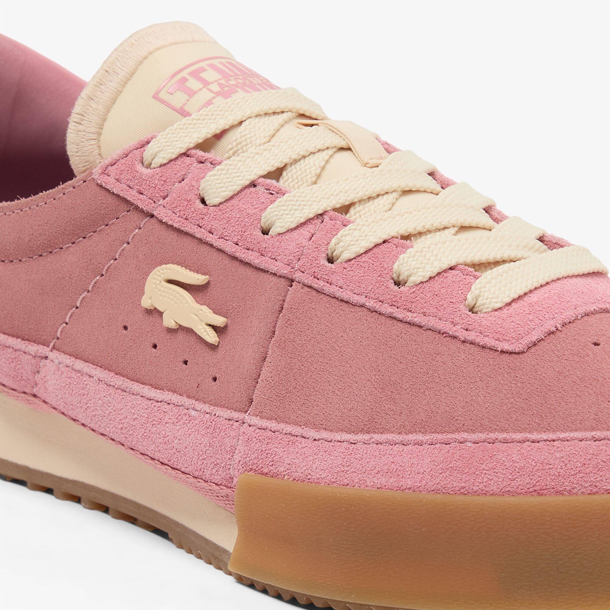 Pink/Gum - Lacoste - Women's Aura Suede Low-Top Trainers - 3