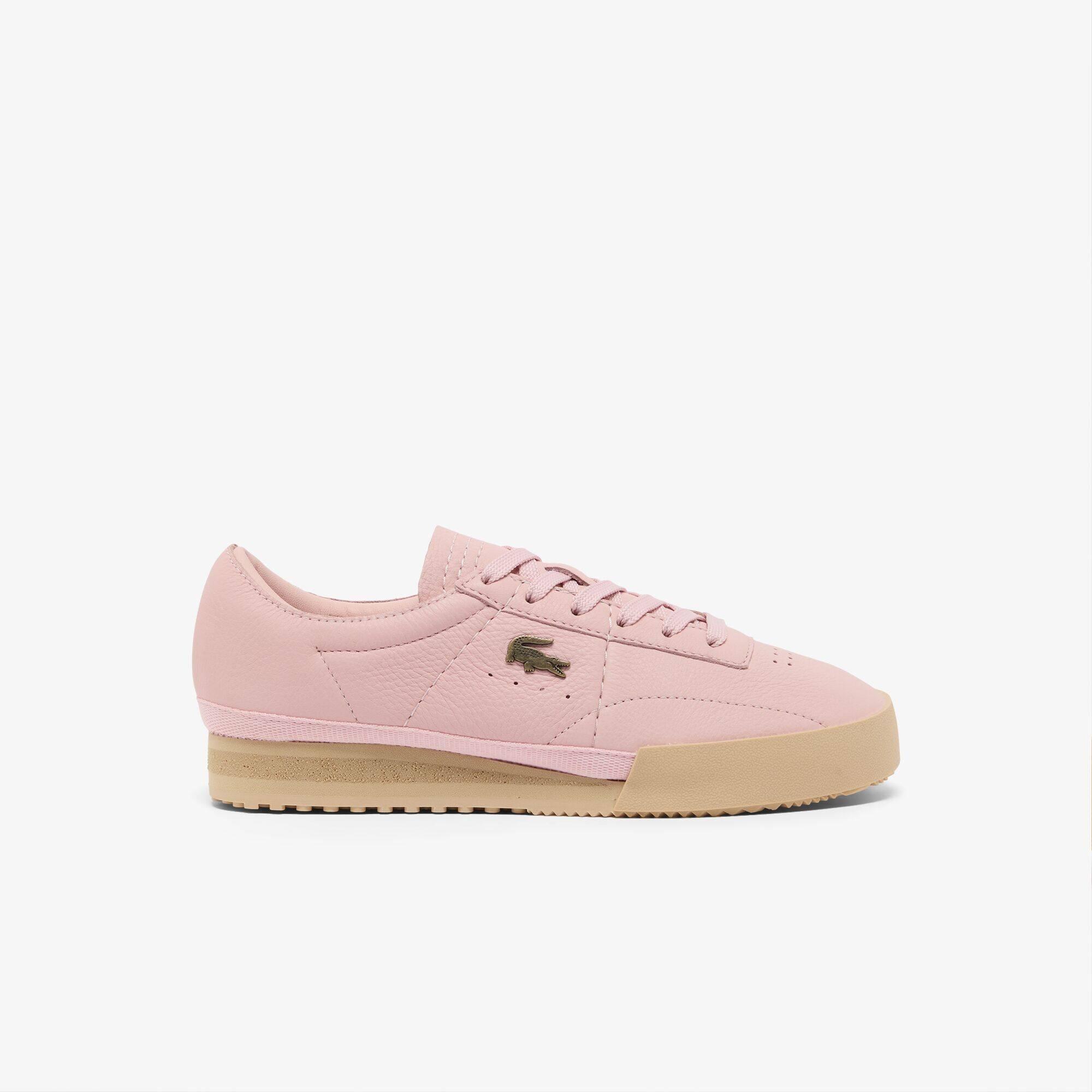 Pink/Lt Brown - Lacoste - Women's Aura Tumbled Low-Top Trainers - 1