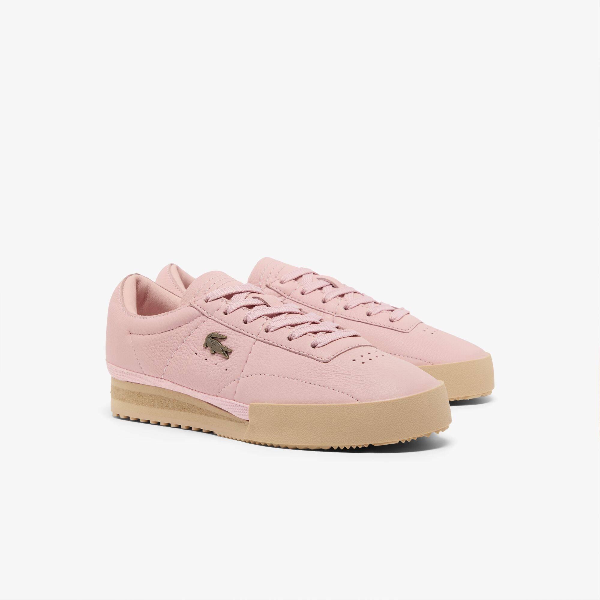 Pink/Lt Brown - Lacoste - Women's Aura Tumbled Low-Top Trainers - 2