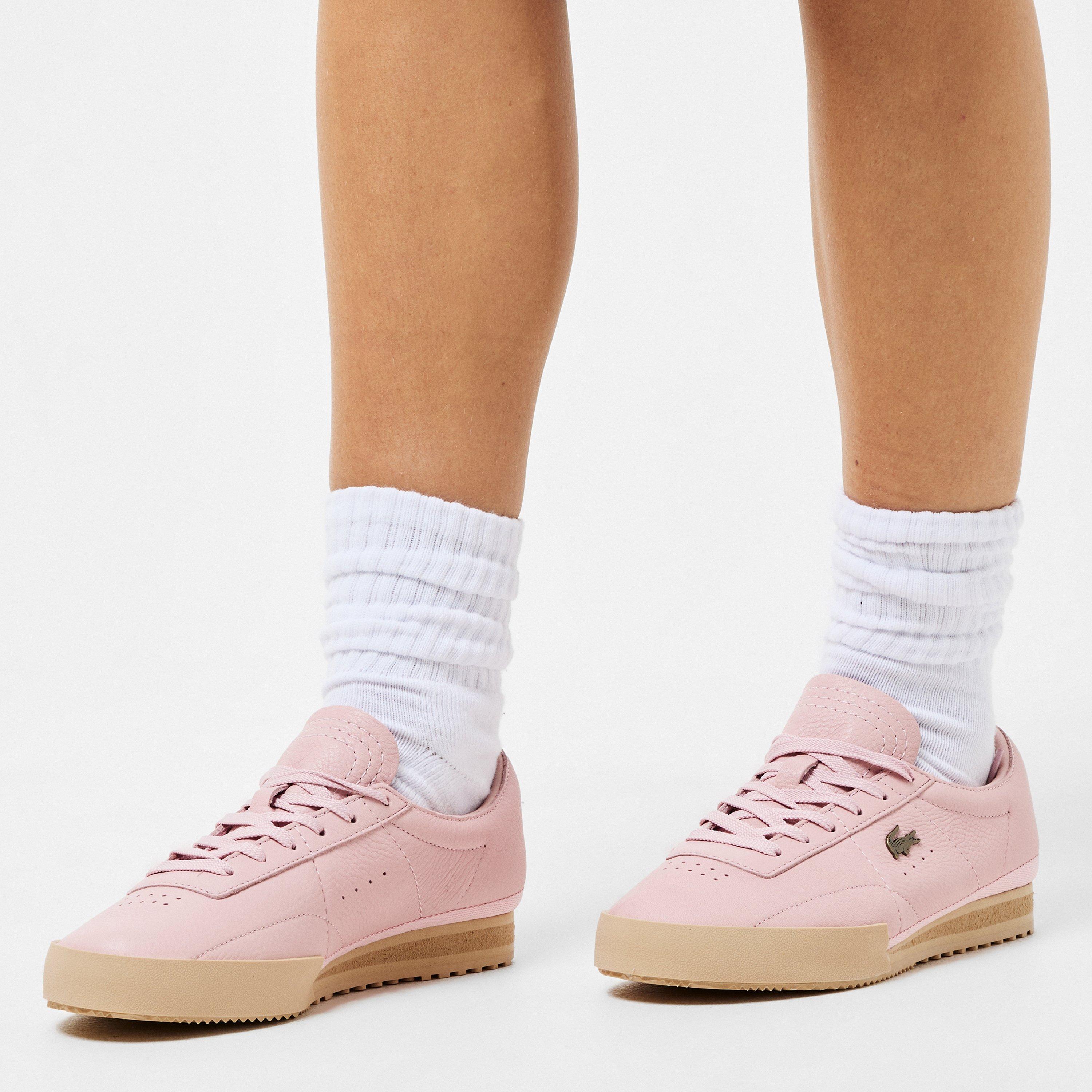 Pink/Lt Brown - Lacoste - Women's Aura Tumbled Low-Top Trainers - 3