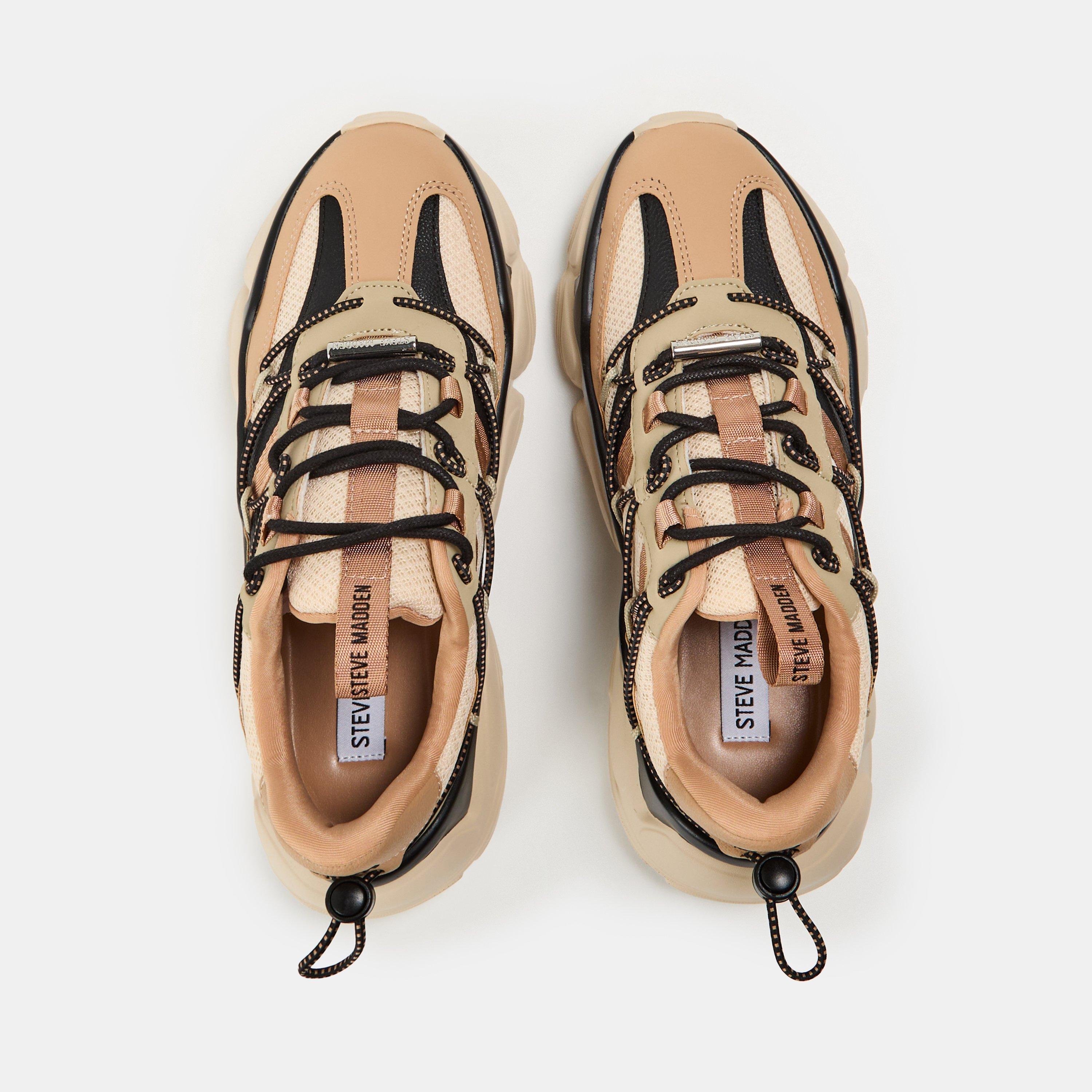 Khaki/Black - Steve Madden - Women's Spectator Low-Top Trainers - 4