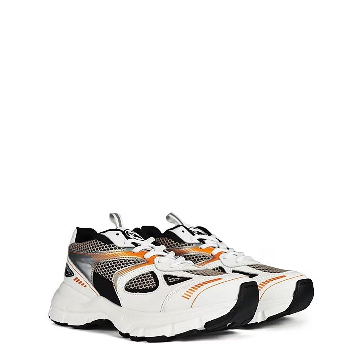 Wht/Blk/Ornge - Axel Arigato - Women's Marathon Leather And Mesh Trainers - 4