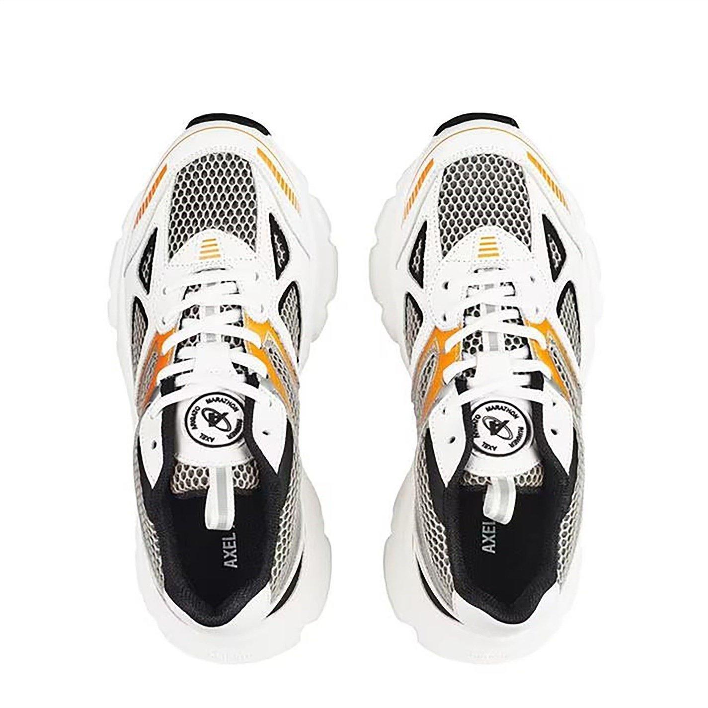 Wht/Blk/Ornge - Axel Arigato - Women's Marathon Leather And Mesh Trainers - 7