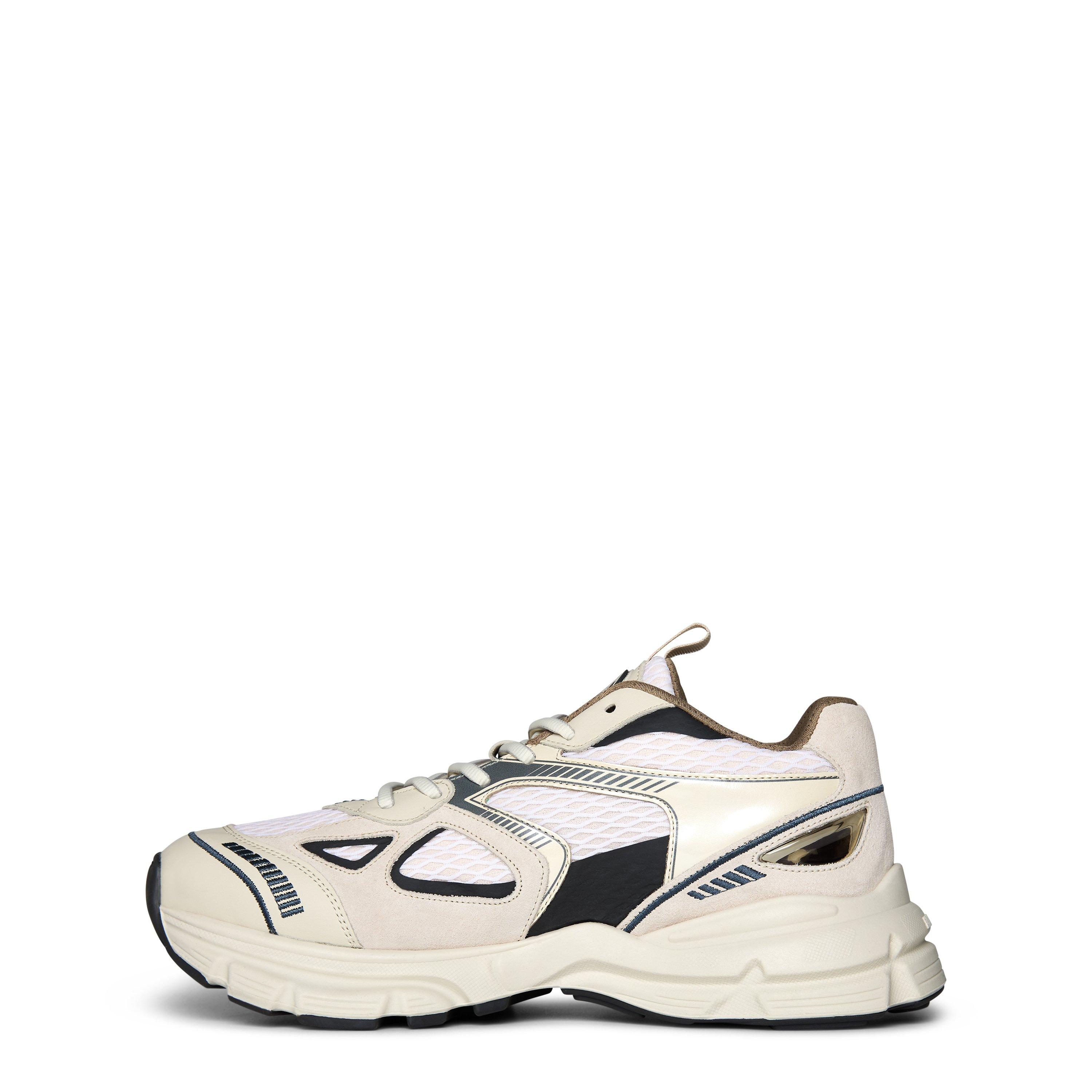 Beige/Dark Grey - Axel Arigato - Women's Marathon Leather And Mesh Trainers - 3