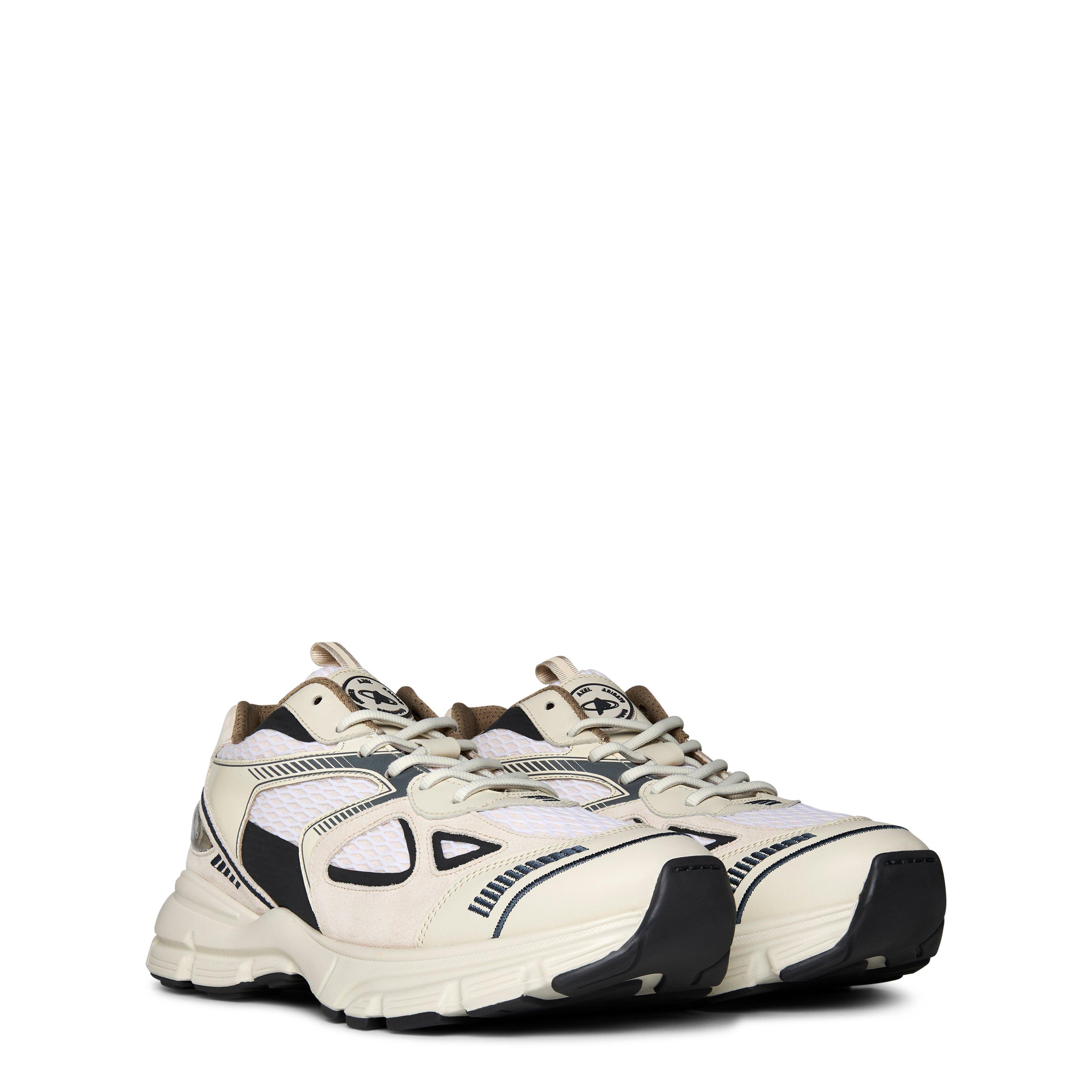 Beige/Dark Grey - Axel Arigato - Women's Marathon Leather And Mesh Trainers - 4