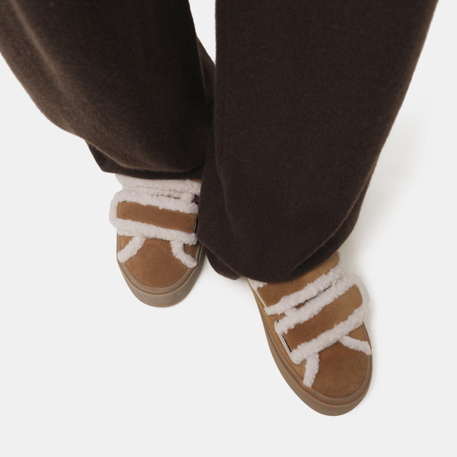 Brown - Inuikii - Women's Velcro Low-Top Trainers - 3