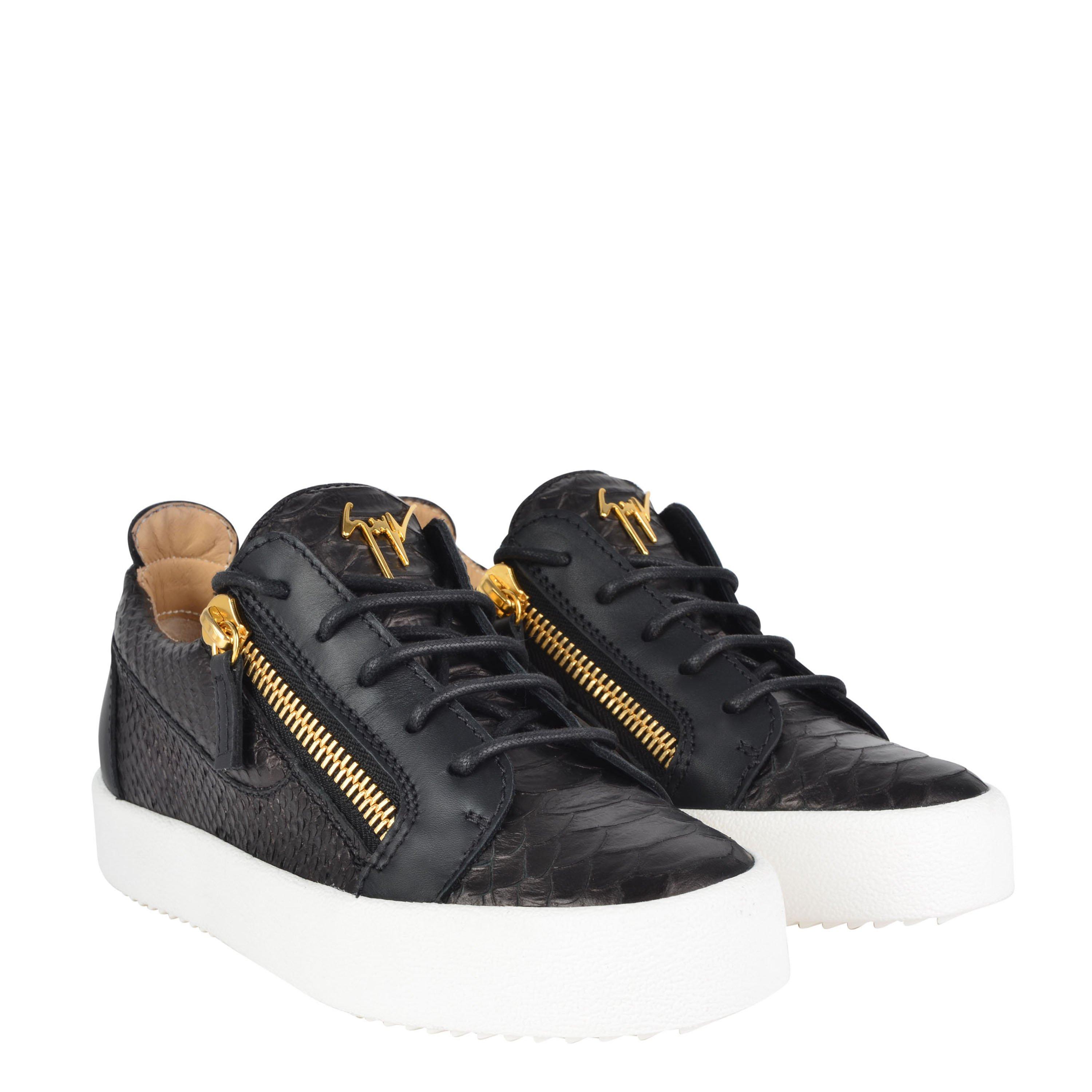 Nero Gold - Giuseppe Zanotti - Python Embossed Trainers - 3