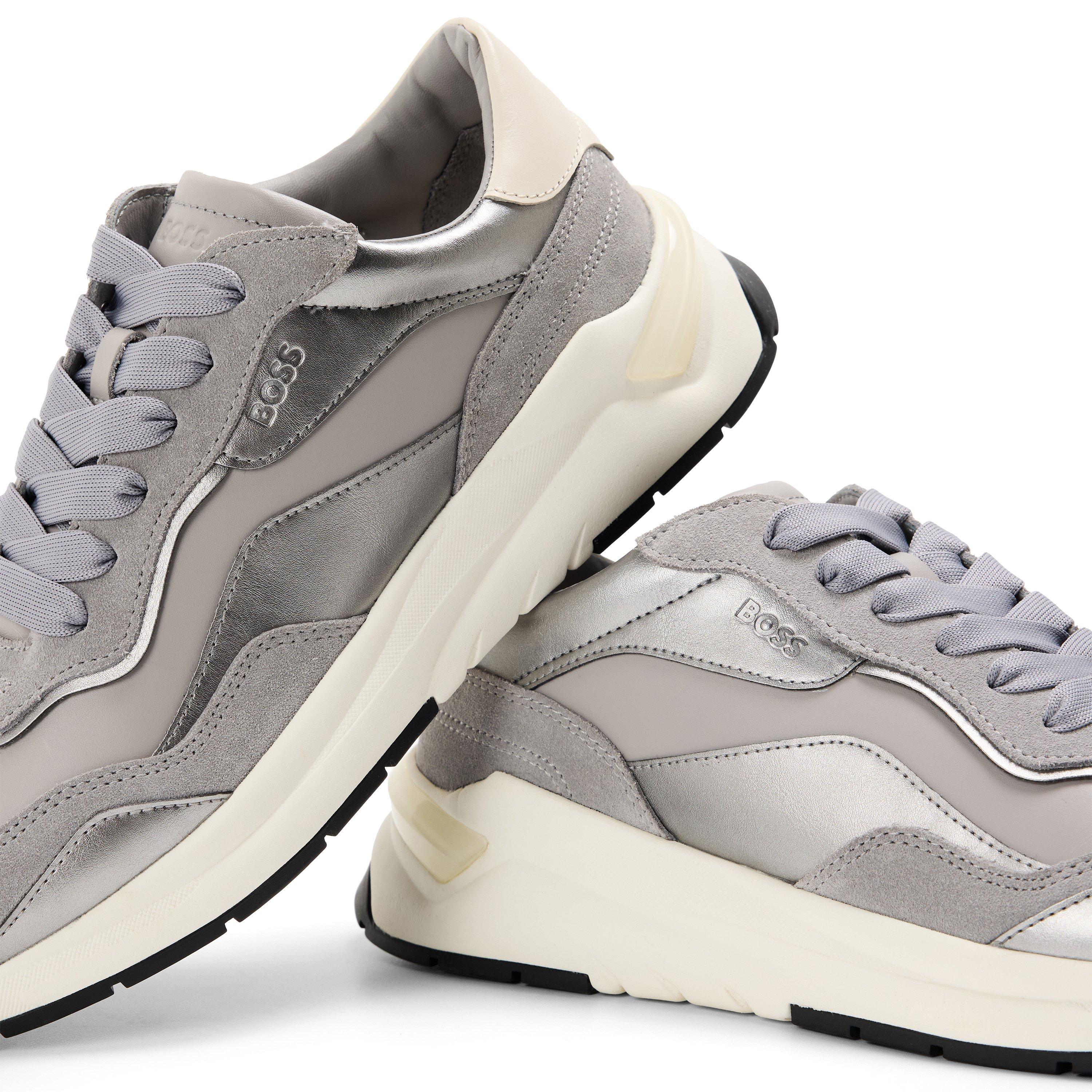 Medium Grey - Boss - Women's Skylar Runners Low-Top Trainers - 3