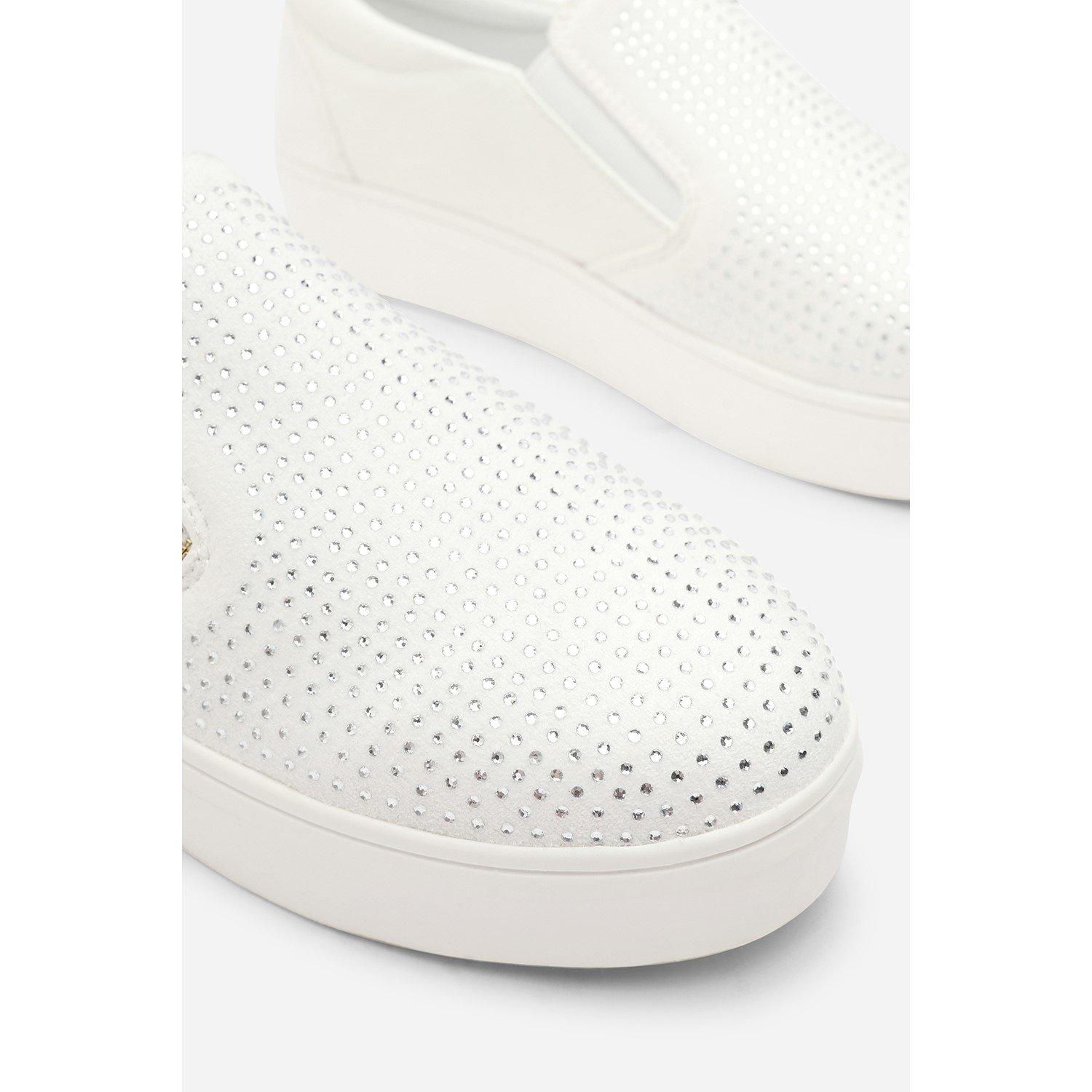 Bianco - Wheres That From - Zip detail Trainer with Diamante Toe - 5