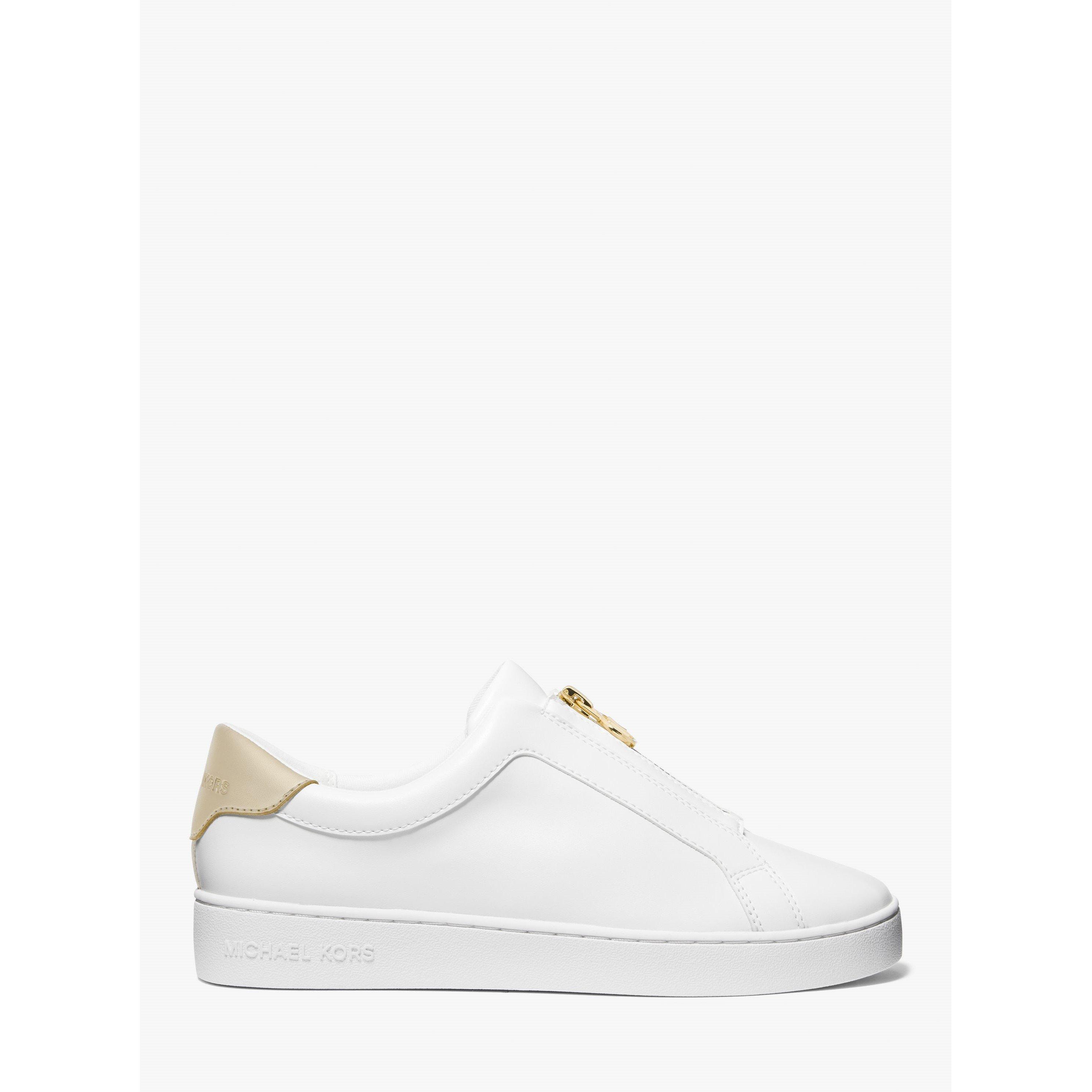 White/Gold - MICHAEL Michael Kors - Women's Keaton Zip Slip On Trainers - 2