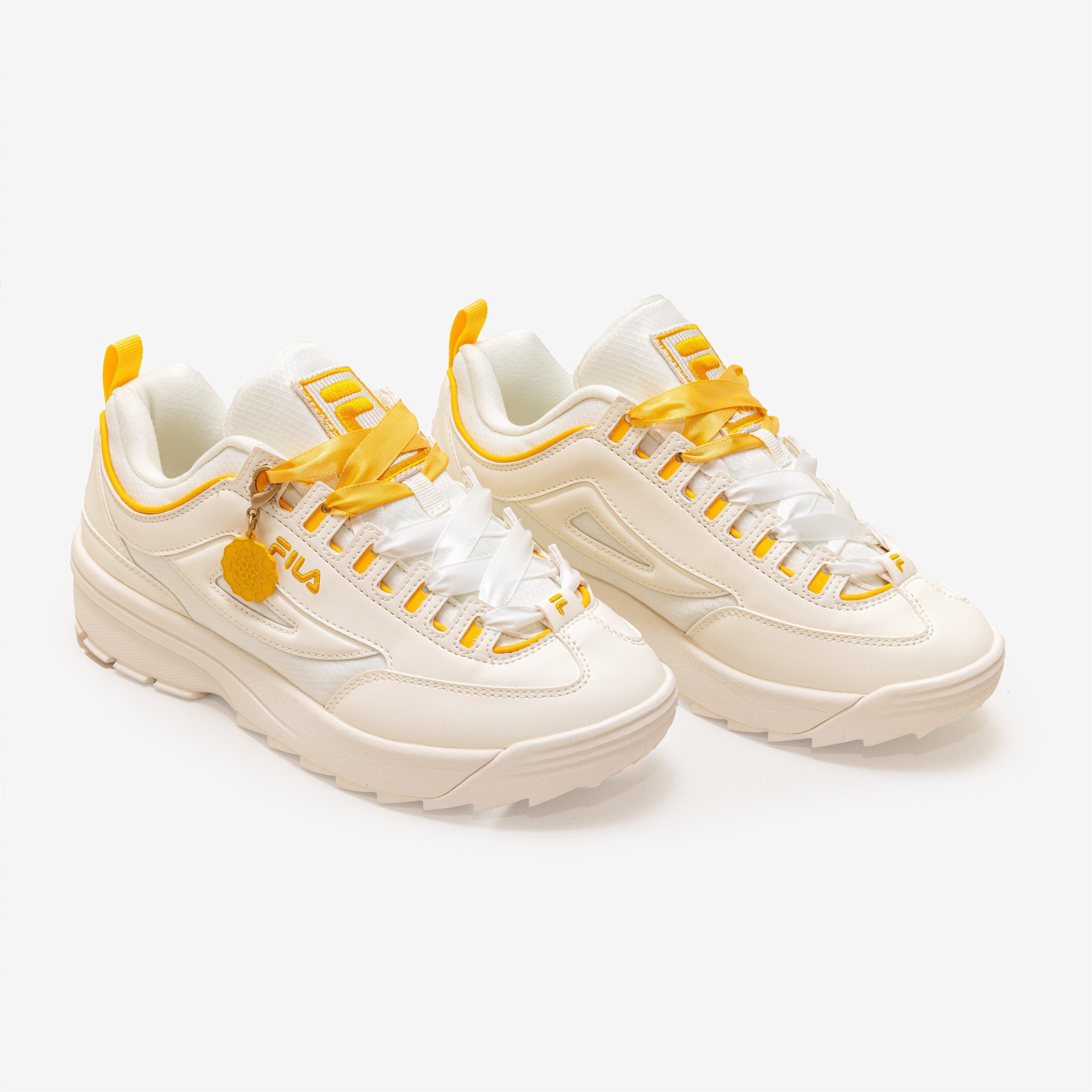 WHT/ORG/WHT - Fila - Women's DISRUPTOR SF Trainers - 2