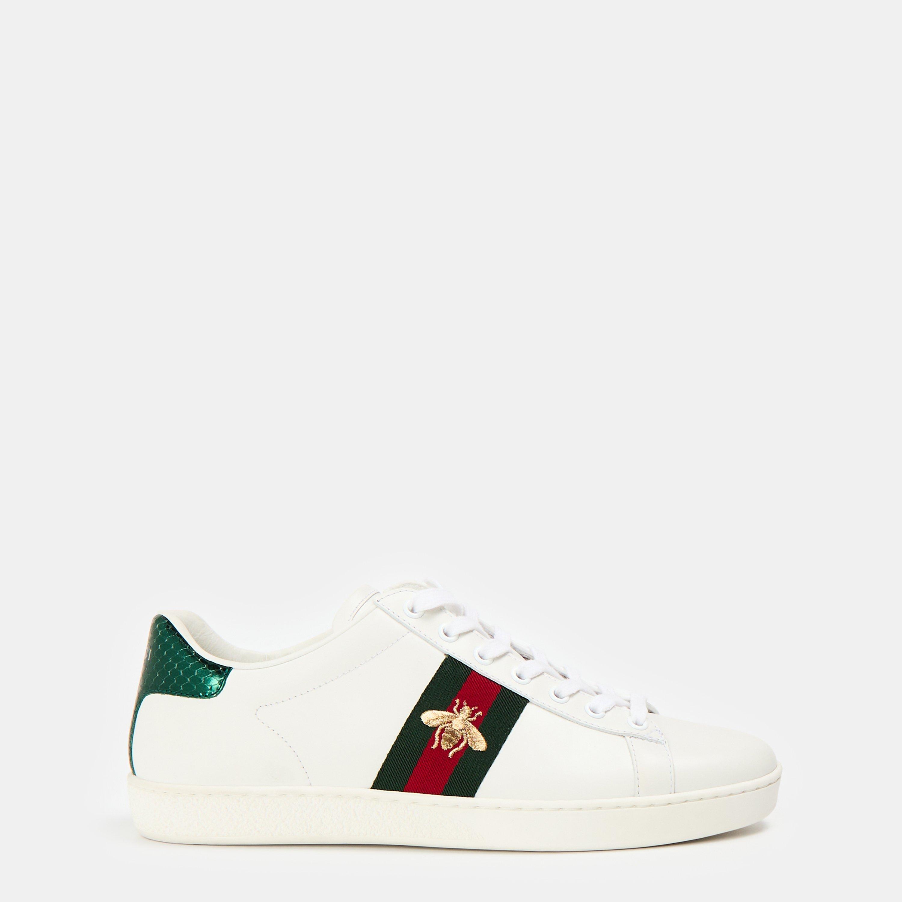 White 9064 - Gucci - Women's Ace Bee Leather Low-Top Trainers - 1