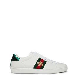 Gucci WomenS Ace Bee Leather Low Top Trainers