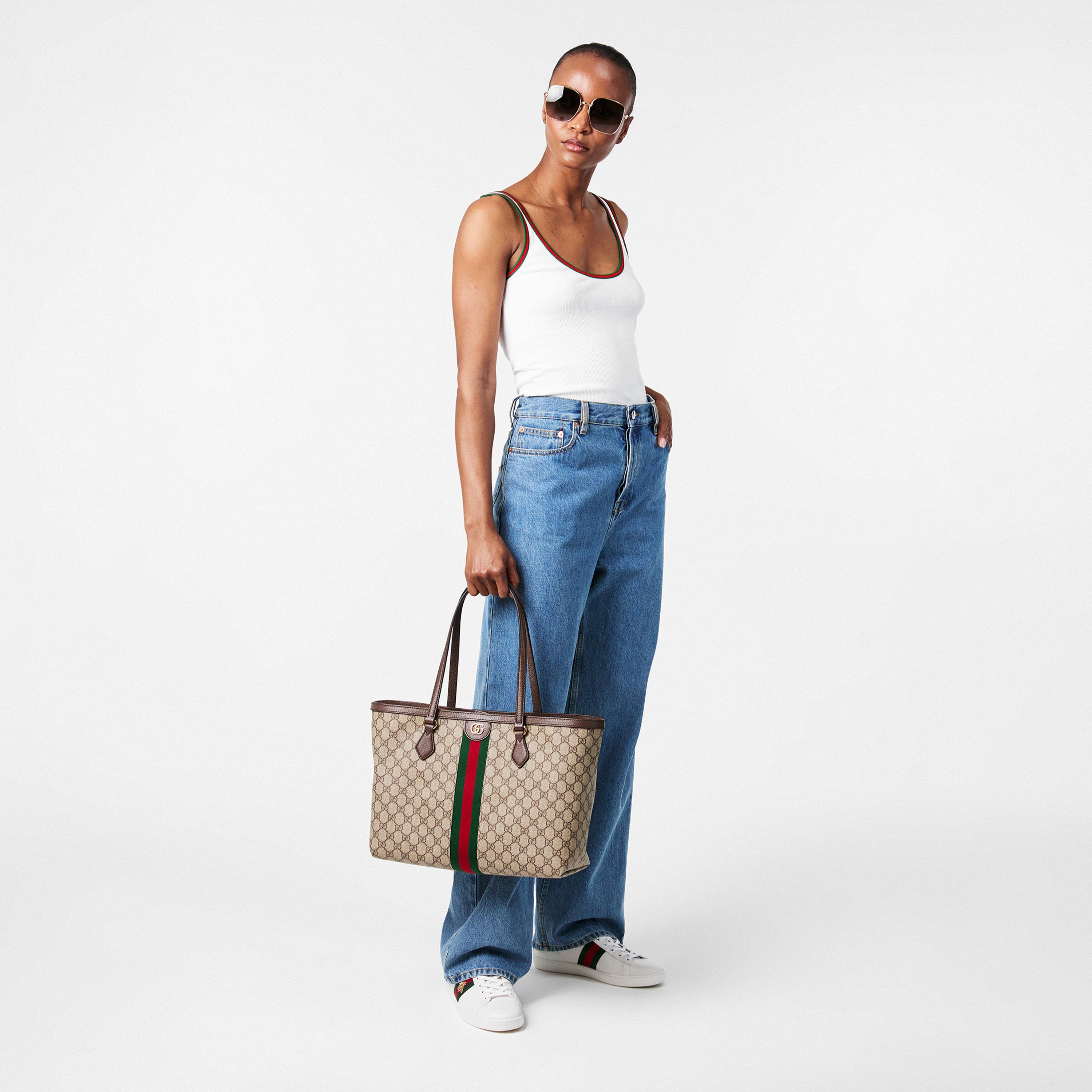 White 9064 - Gucci - Women's Ace Bee Leather Low-Top Trainers - 7